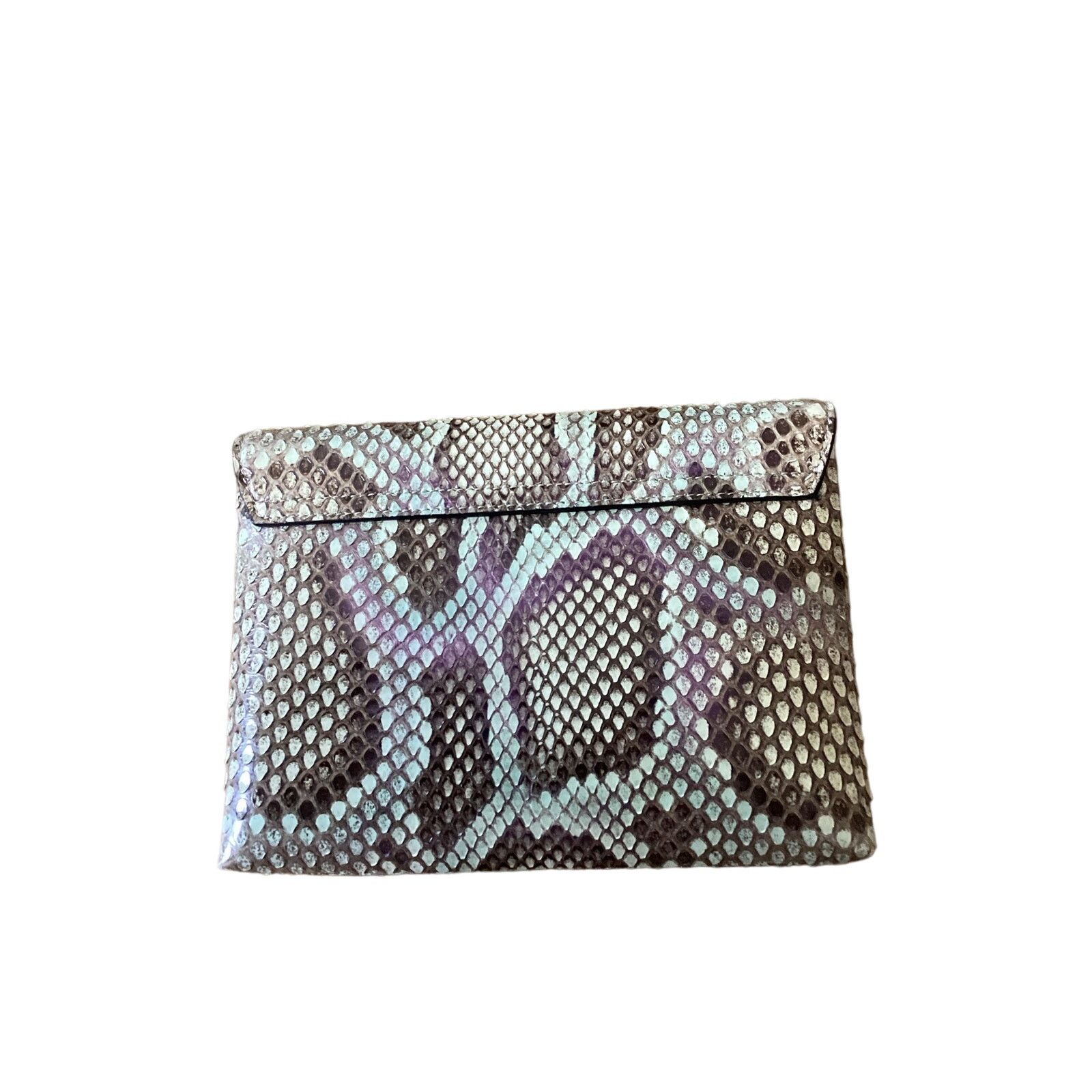 Versace VERSACE La Medusa Python Envelope Clutch Bag Gold Chain Grey Size ONE SIZE - 7 Thumbnail