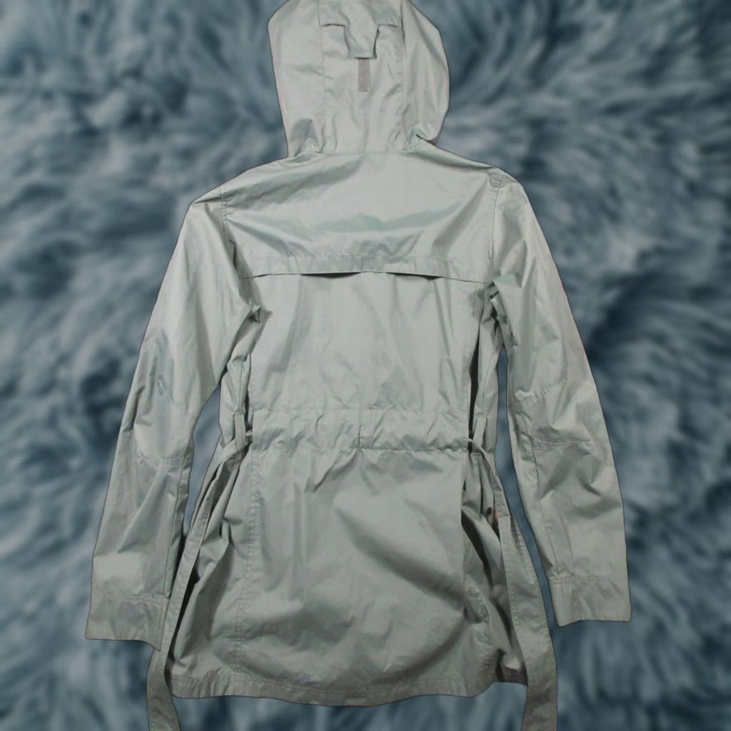 Vintage Columbia Women's Jacket Hooded Windbreaker Parka Zip Pockets Green Nylon Softshell Water Resistant Mid-Length Regular Fit Size M / US 6-8 / IT 42-44 - 1 Thumbnail
