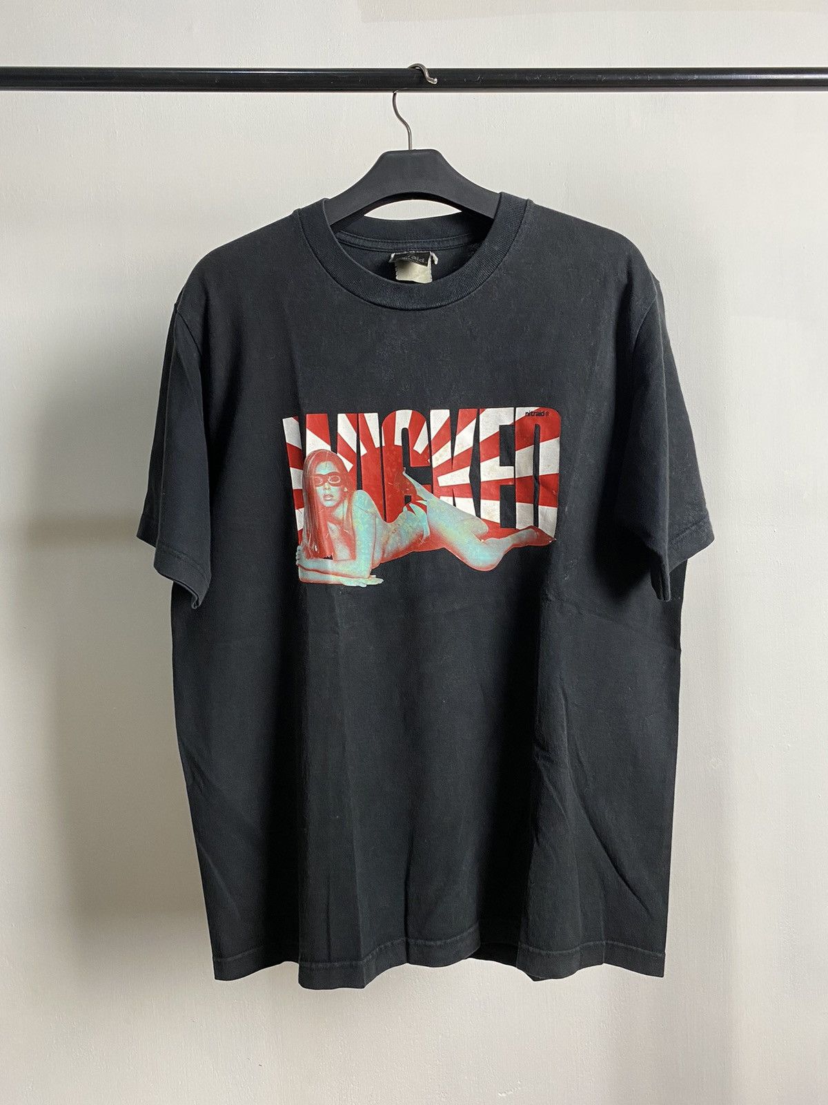 image of Vintage Nitraid Nude Tshirt in Faded Black, Men's (Size Medium)