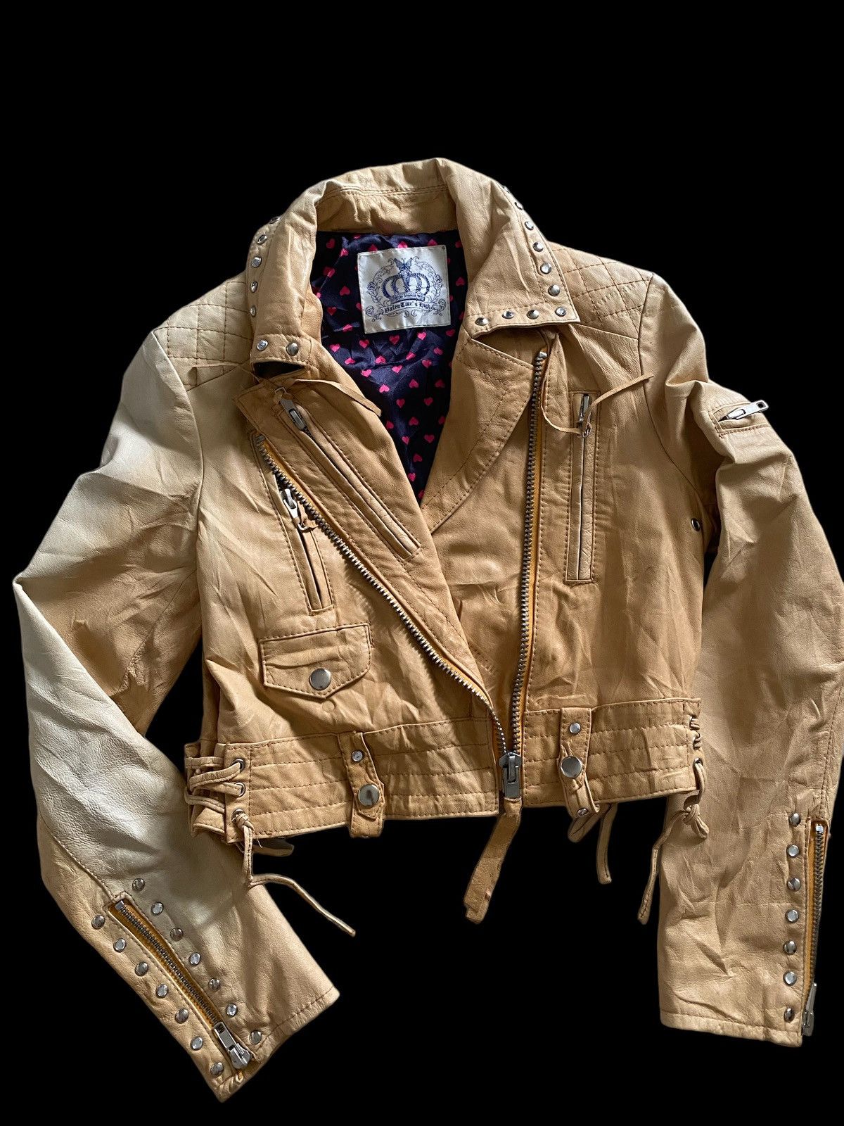 image of If Six Was Nine x Malcolm X Valentina Biker Punk Women Jacket Zipper Nice Designe in Leather (Size 