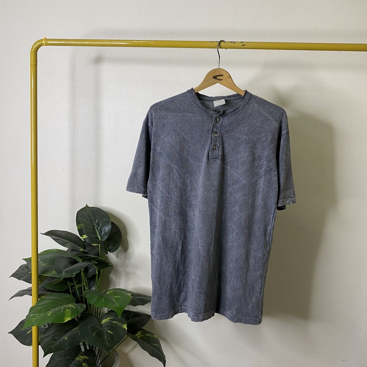Vintage 1990s Grey Stoned Wash Blank T Shirt Size US M / EU 48-50 / 2 - 1 Thumbnail