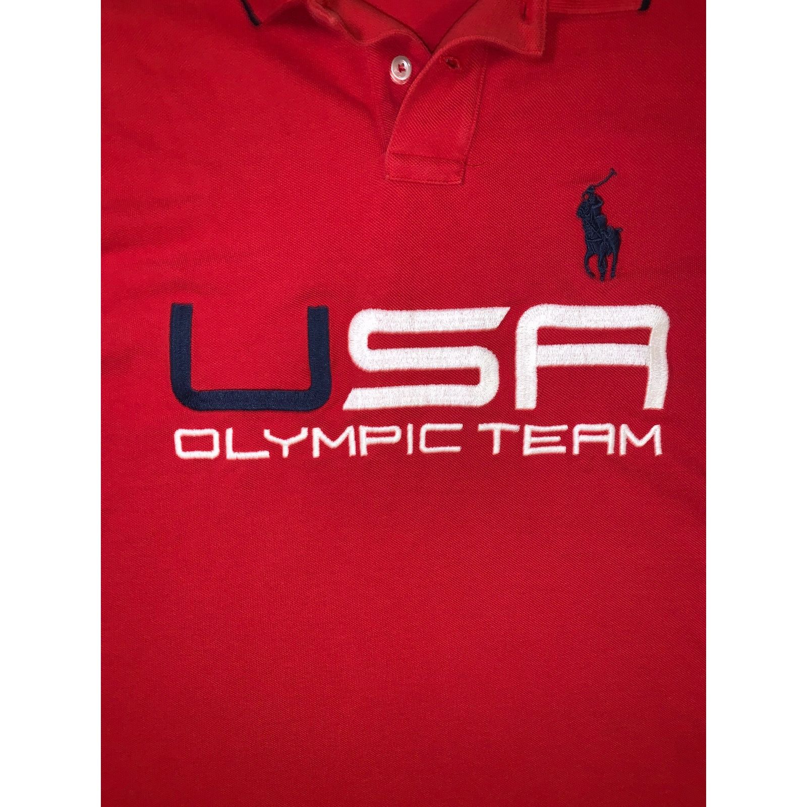 Polo Ralph Lauren × USA Olympics Polo Ralph Lauren USA Olympic Big Pony Polo Shirt Red Medium Size US M / EU 48-50 / 2 - 4 Thumbnail