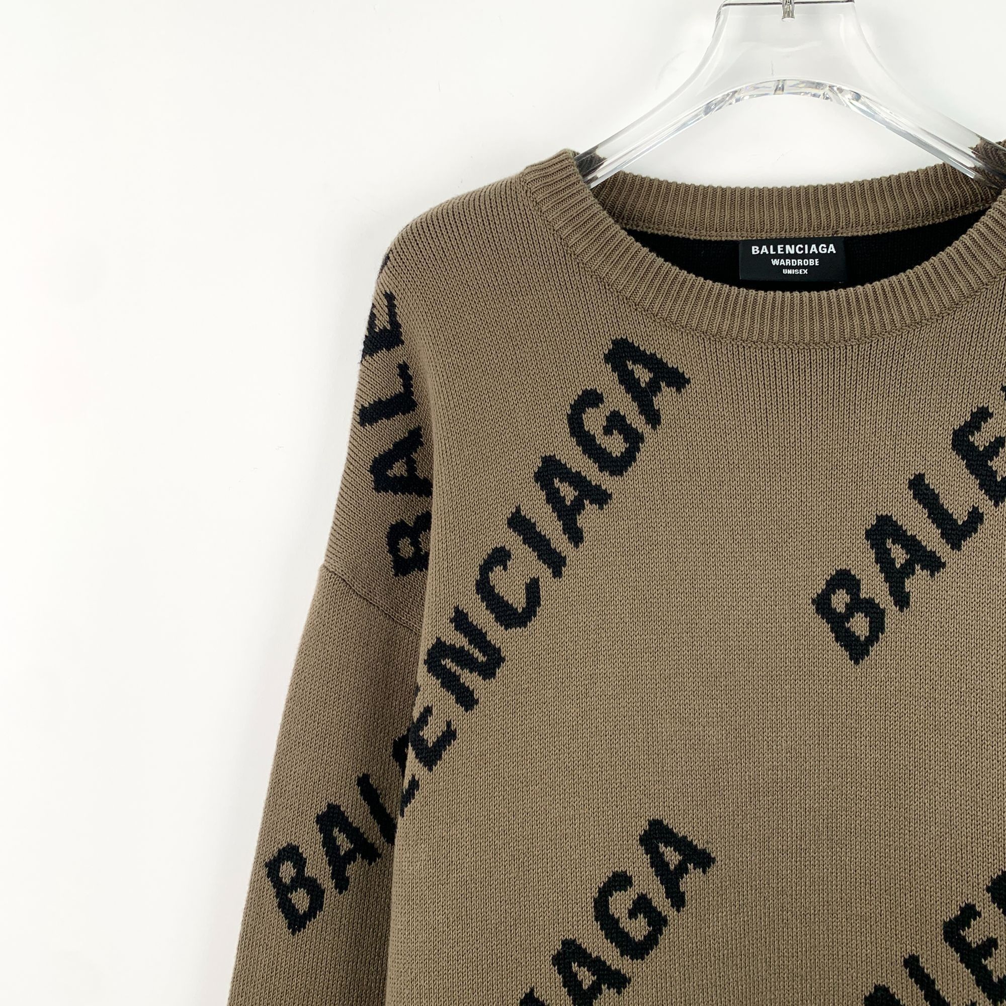 Balenciaga Balenciaga XS Brown Logo Knit Sweater Unisex Wool Blend Roun Size XS / US 0-2 / IT 36-38 - 6 Thumbnail