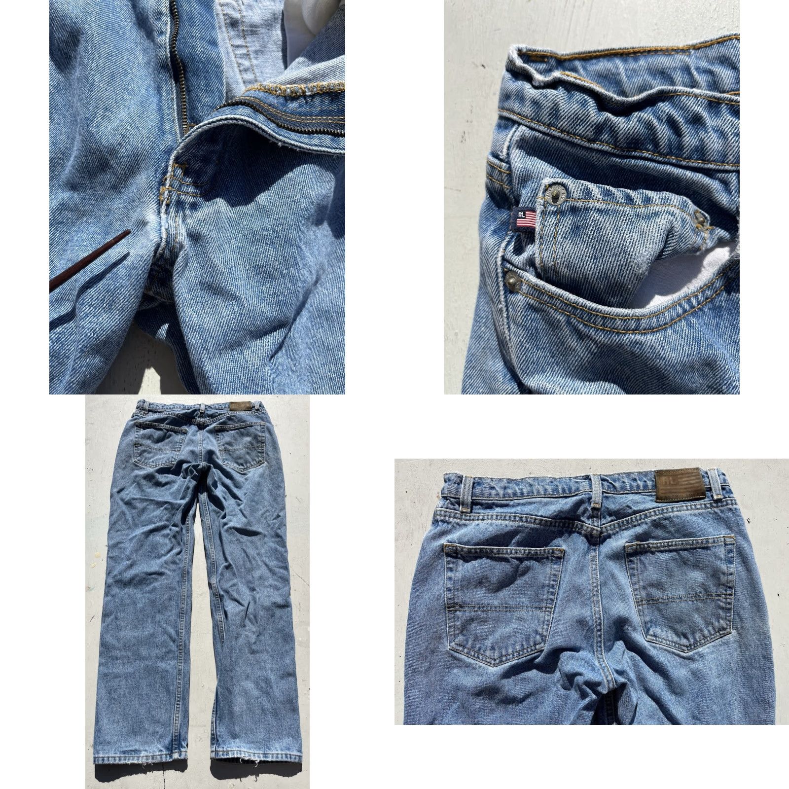 Ralph Lauren Ralph Lauren Jeans Blue Straight Leg 34x32 Zip Logo Icon 50s James Dean Mens Size US 34 / EU 50 - 8 Thumbnail