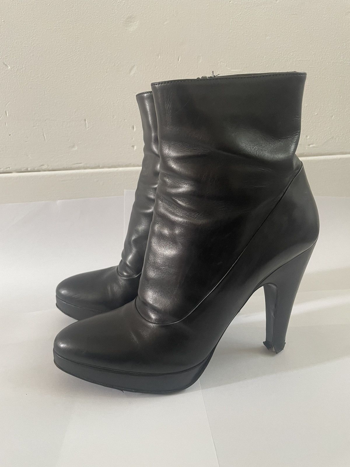 靴 PRADA JACQUARD PLATFORM ANKLE BOOTS PRADA Jacquard Knit Platform Ankle Boots 37 Black 1531964