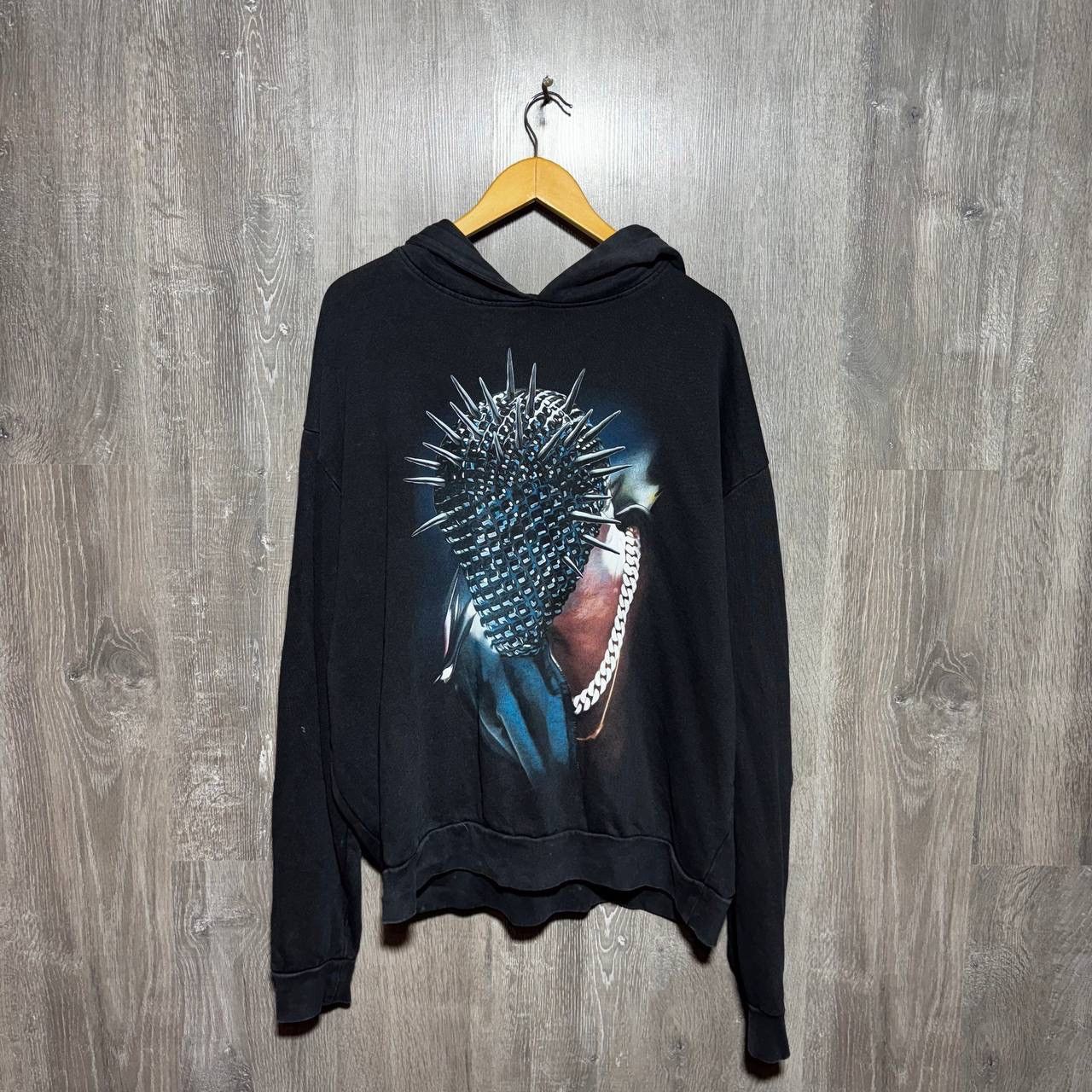 Japanese Brand New Mister Tee Kanye West Face Mask Black Fade Hoodie Y2K Size US XL / EU 56 / 4 - 1 Thumbnail