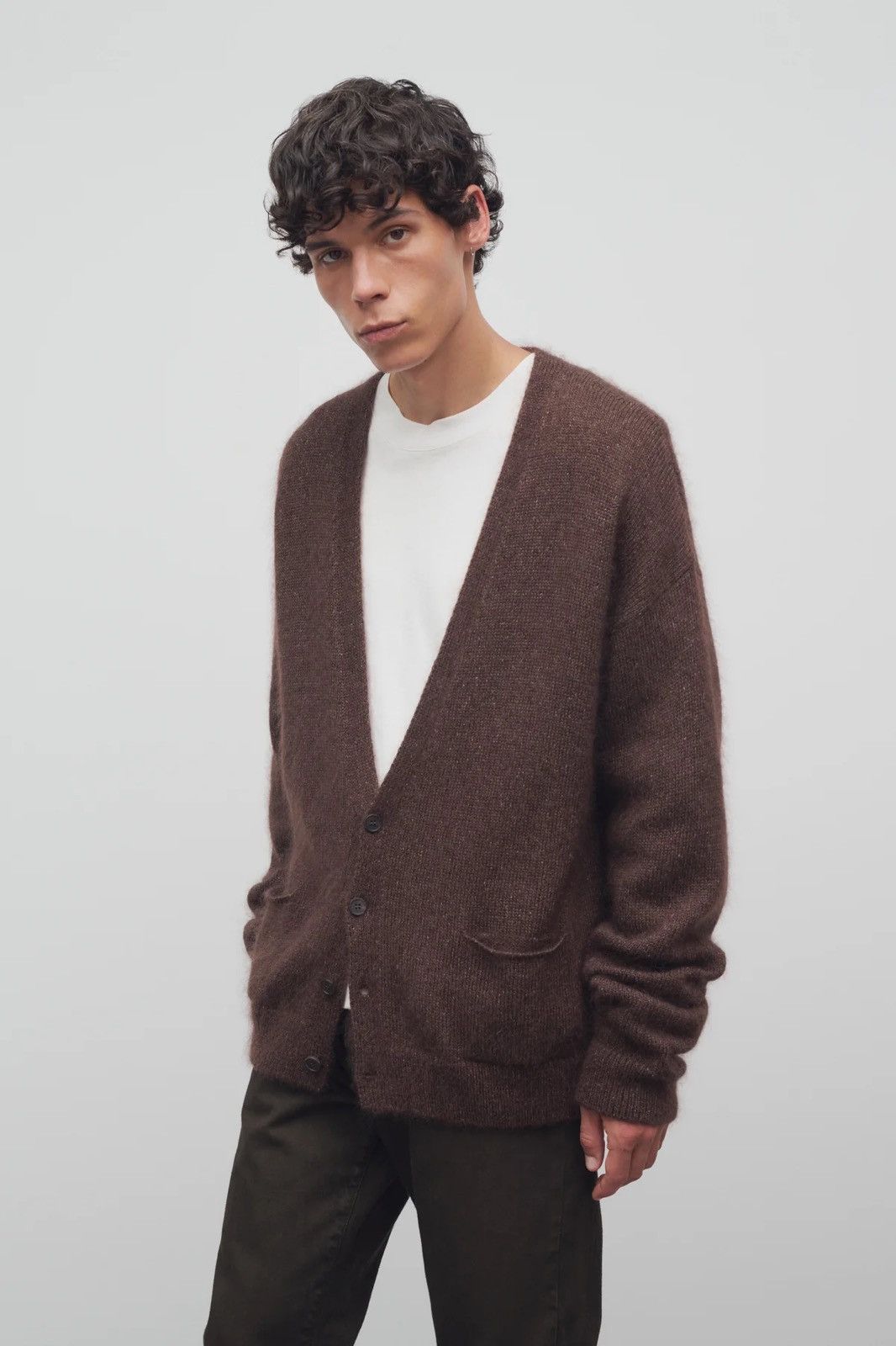 The Row The Row Brown Howser Cardigan in Silk and Mohair size Large Size US L / EU 52-54 / 3 - 1 Thumbnail