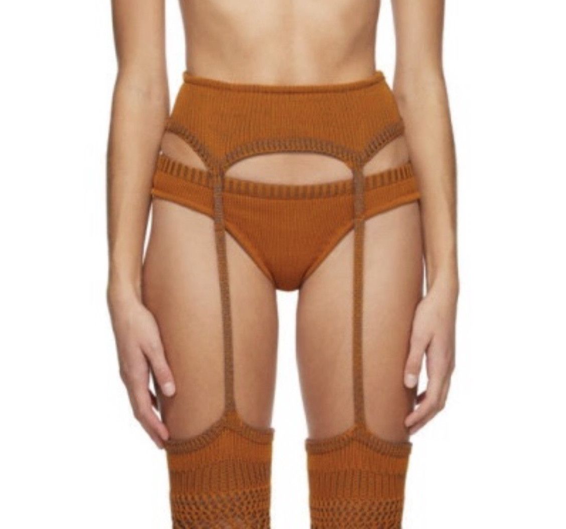ISA BOULDER Isa Boulder Orange Knit Leggings and Briefs Set Size 27" / US 4 / IT 40 - 1 Thumbnail