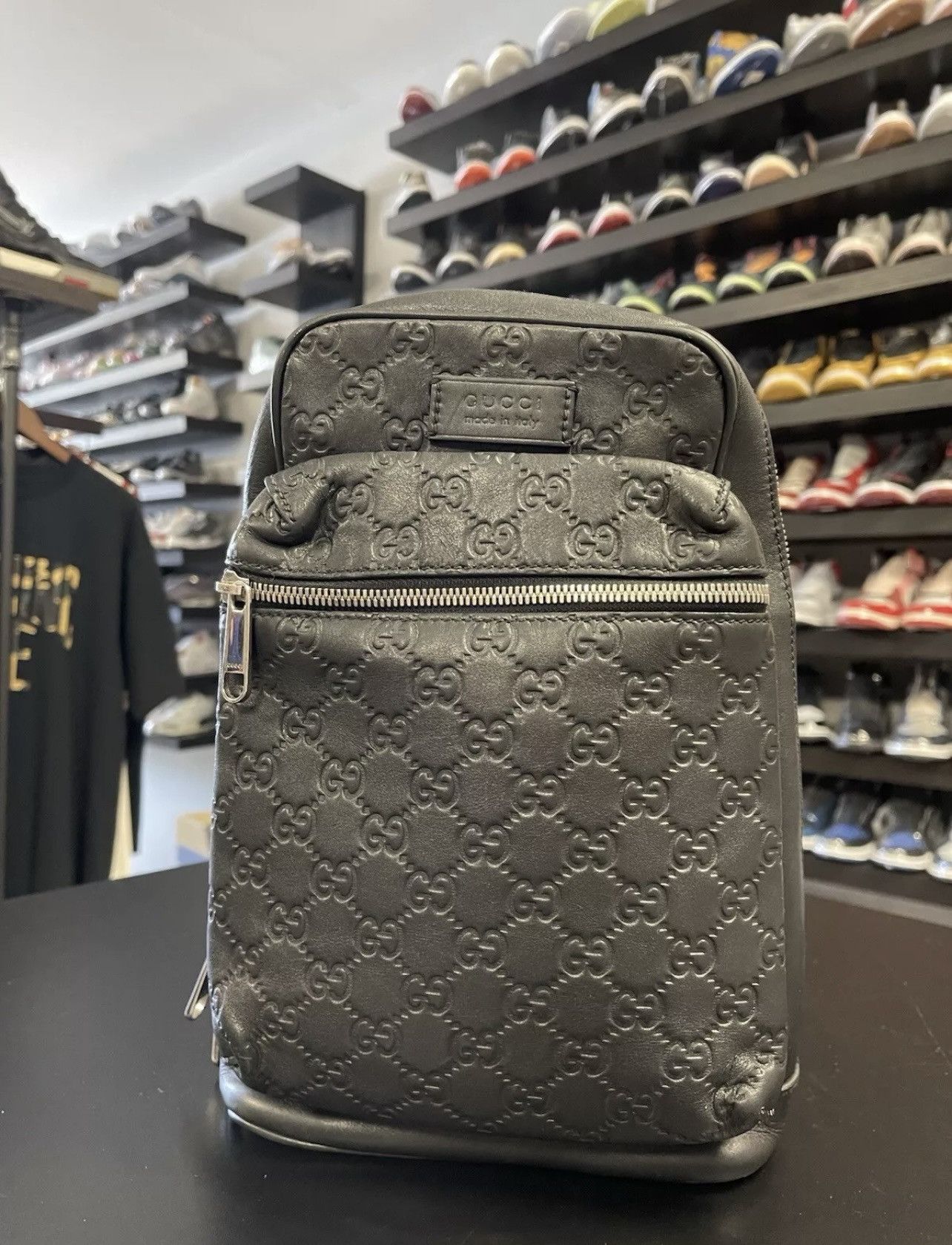 Gucci GUCCI Guccisima Shoulder Bag Leather Black Silver Hardware Size ONE SIZE - 1 Thumbnail