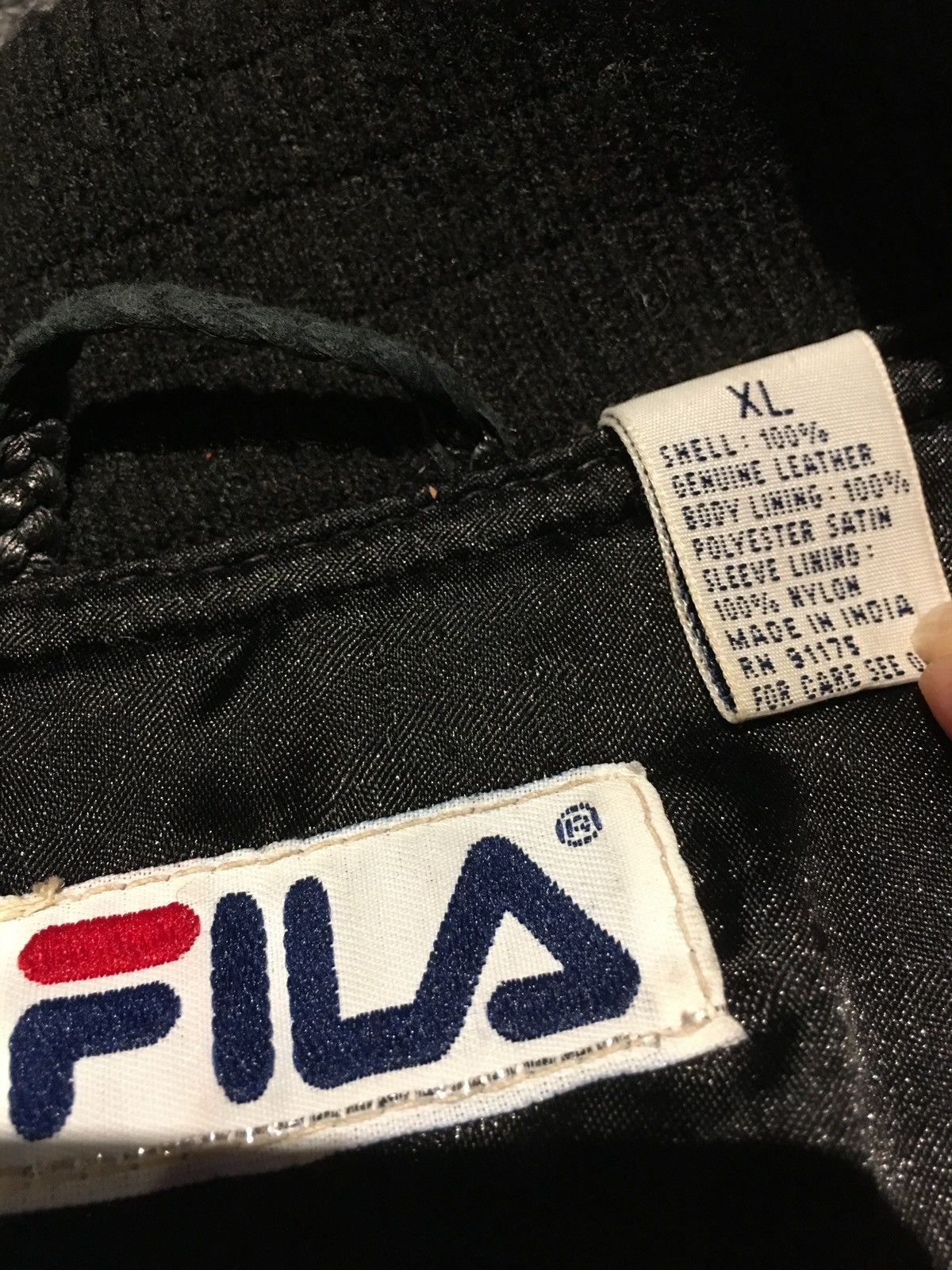 Fila × Vintage Vintage FILA Leather Jacket Size US XL / EU 56 / 4 - 4 Thumbnail