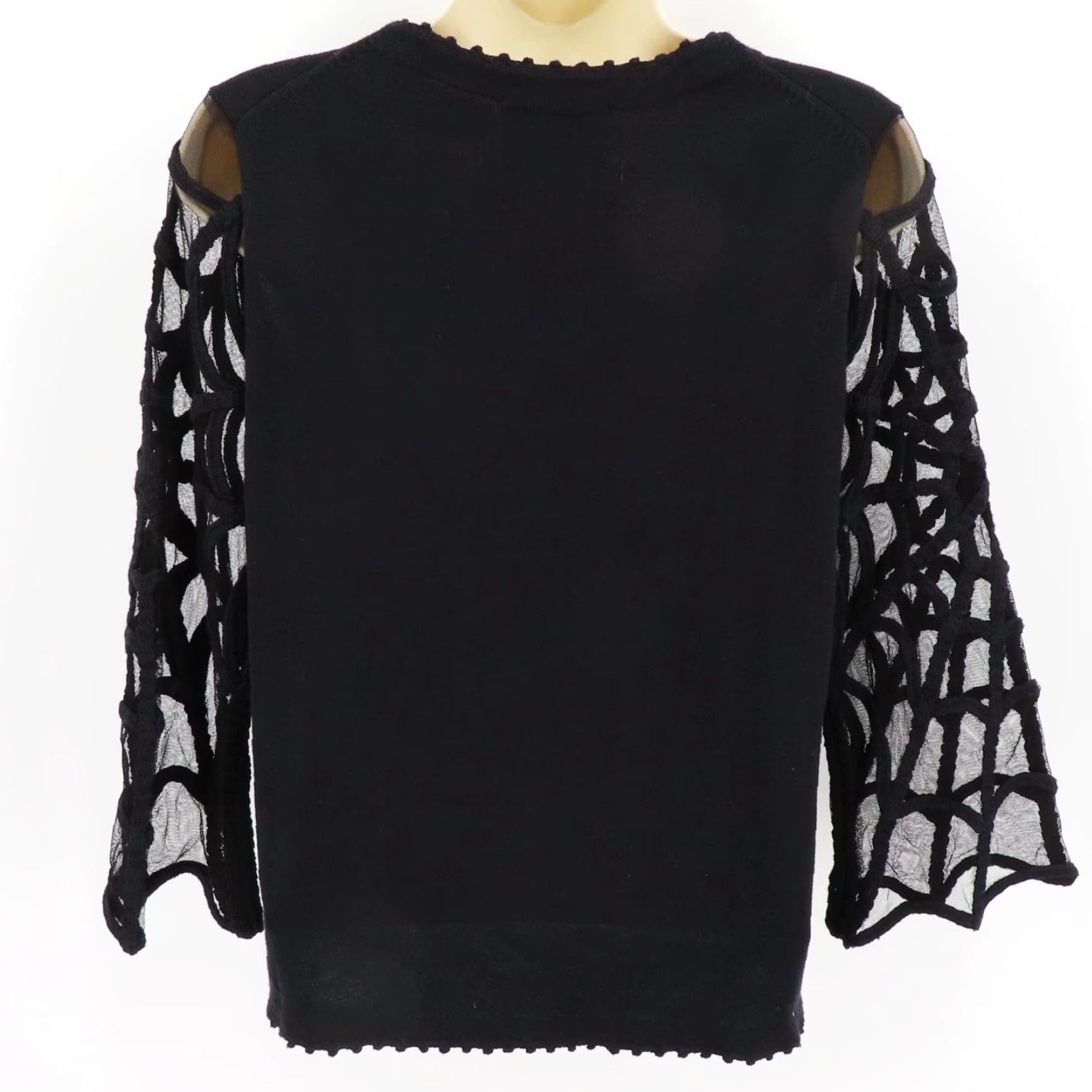 Simons Michael Simon Cardigan Women Small Rhinestone Spider Sheer Spiderweb Sweater Size S / US 4 / IT 40 - 5 Thumbnail