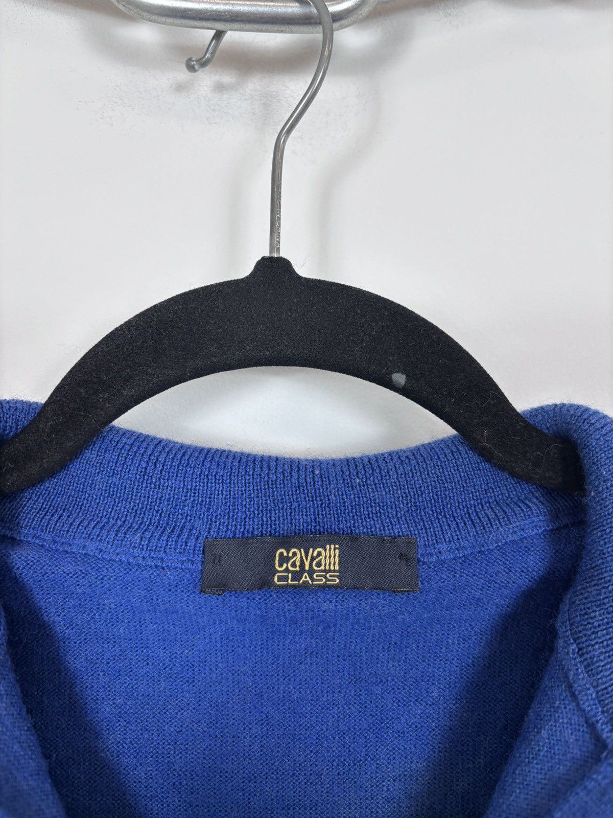 Cavalli Class Roberto Cavalli Class Blue Knit Acrylic Wool 1/4 Zip Sweater Size US XS / EU 42 / 0 - 8 Thumbnail