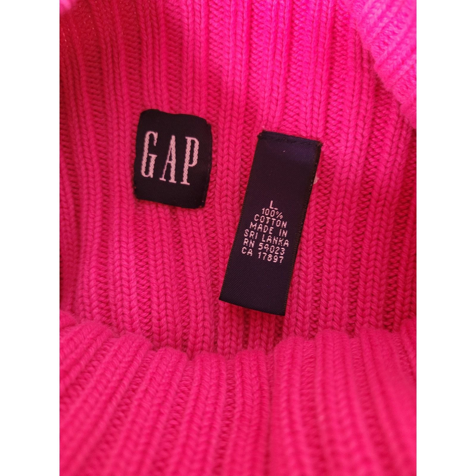Gap Gap Women Pink Turtleneck Shirt Ribbed Sz L Size L / US 10 / IT 46 - 3 Thumbnail