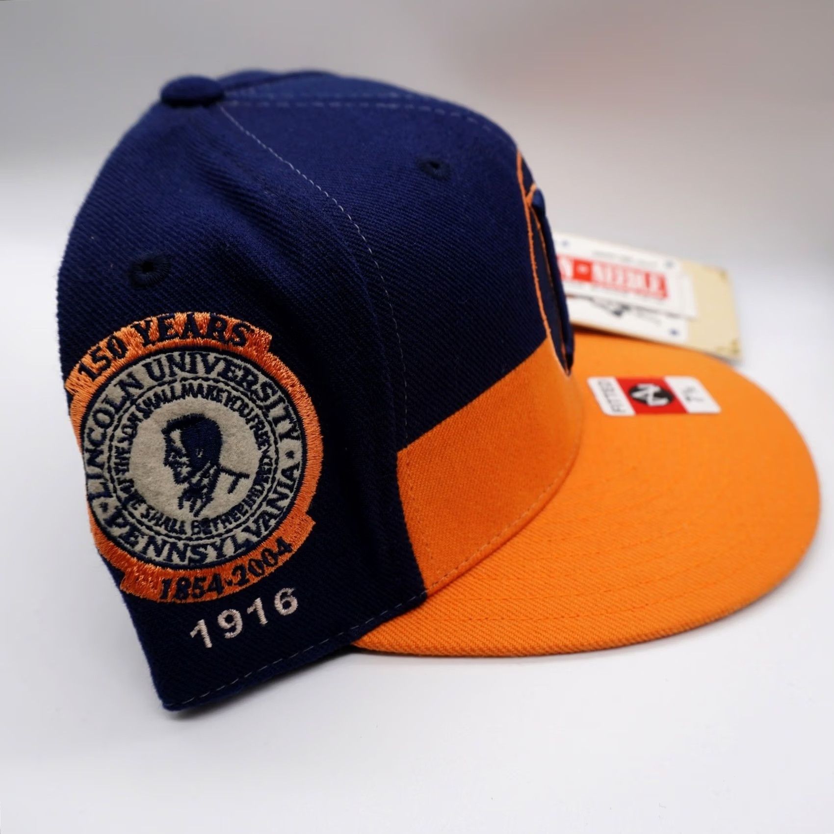 American Needle American Needle Lincoln University Hat Mens 7 3/8 Navy Orange Black Fives Fitted Size ONE SIZE - 4 Thumbnail