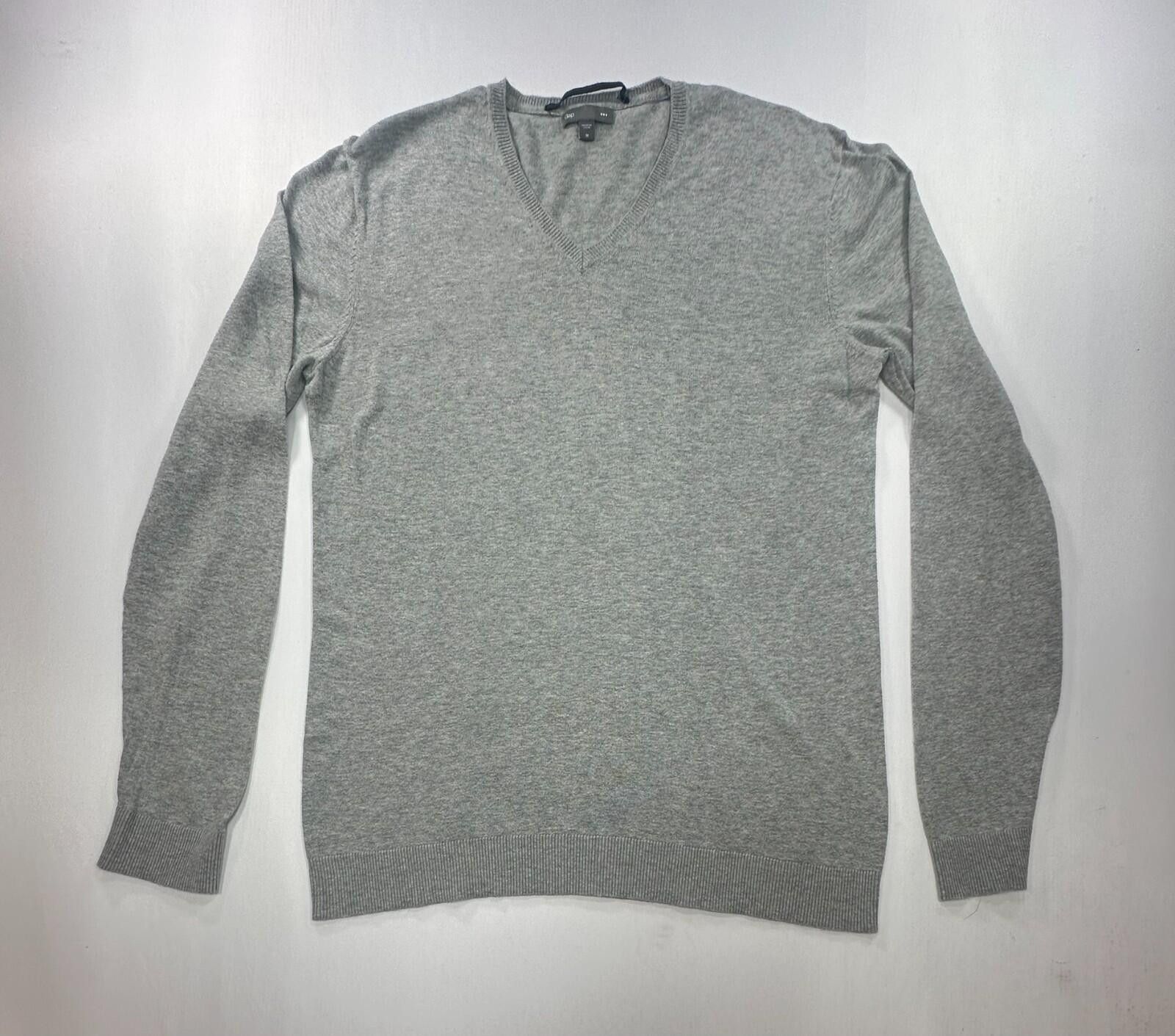 Gap Gap 100% Cotton V-Neck L/S Pullover Sweater Brown Men M Size US M / EU 48-50 / 2 - 1 Thumbnail