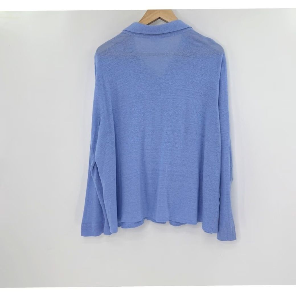 J. Jill J.Jill Love Linen Button Front Shirt XL Petite Long Sleeve Blue Women Bloouse? (note: blouse) Size XL / US 12-14 / IT 48-50 - 2 Thumbnail