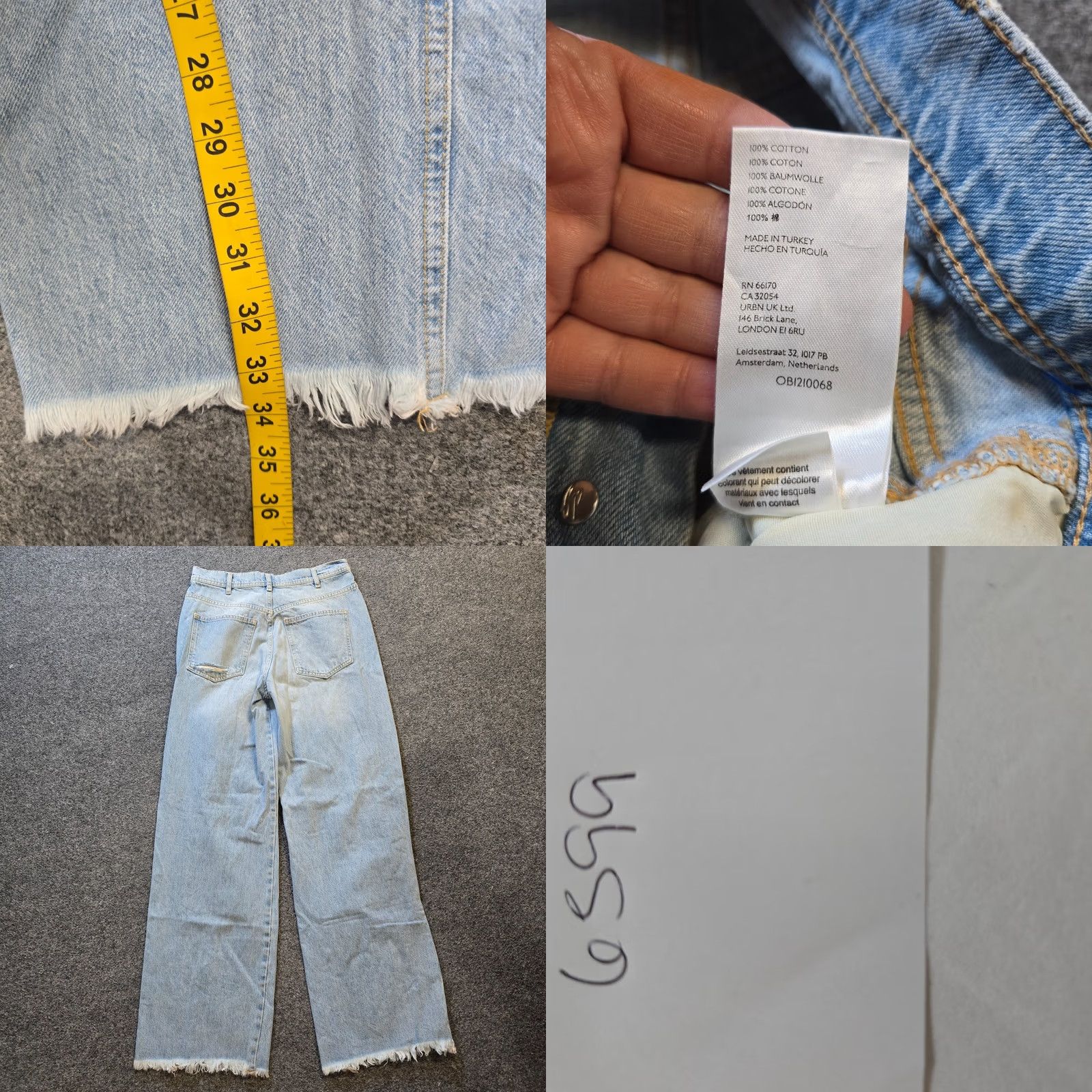 Free People Free People Jeans Womens 25 Blue Wide Leg Button Fly Distressed Raw Hem Casual Bohemian Fall Summer Spring Winter 5-Pocket Mens? Size 42" / US 20 - 8 Thumbnail