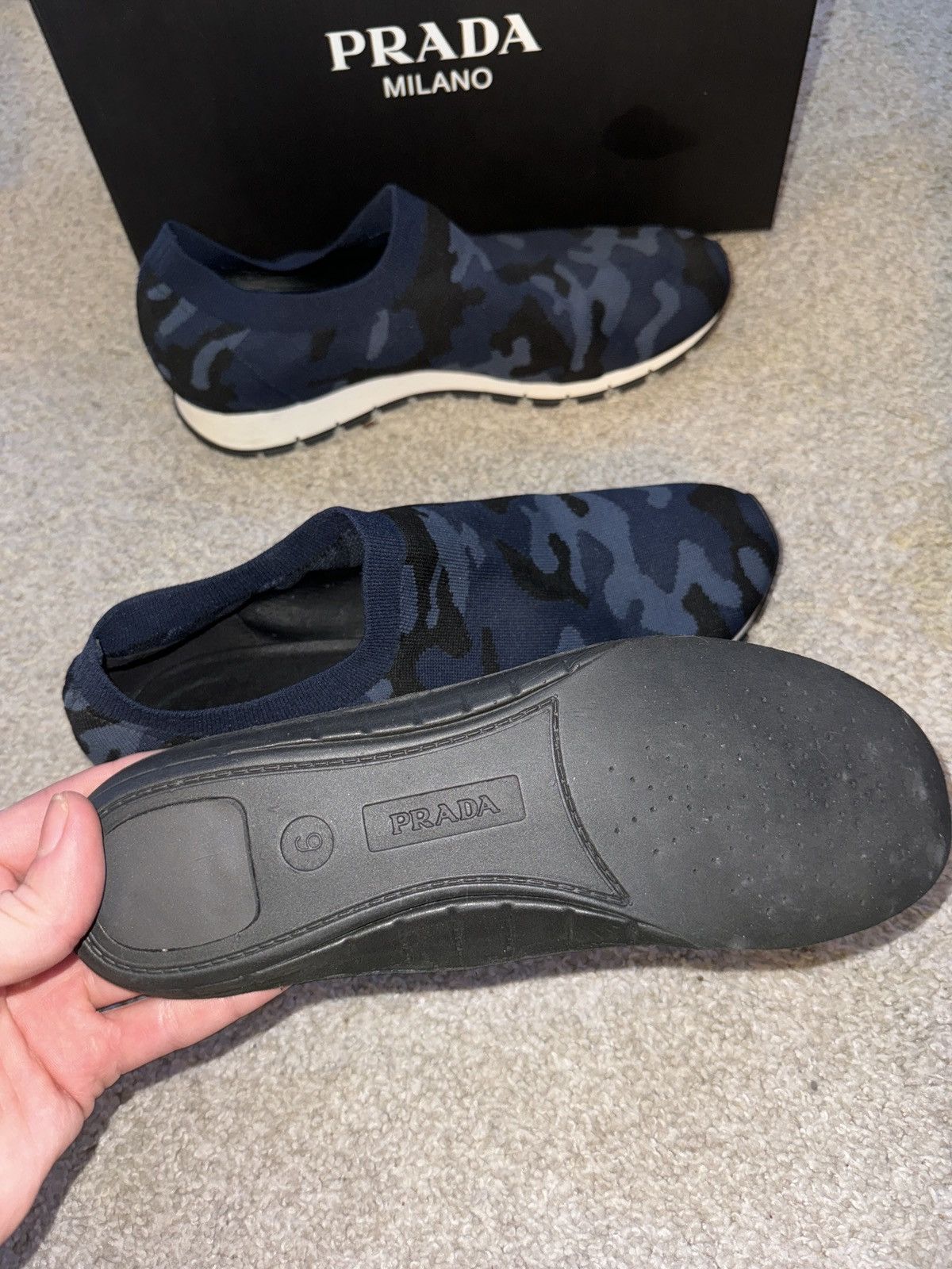 Prada PRADA BLUE CAMO SLIP ON SHOES Size US 10 / EU 43 - 2 Thumbnail