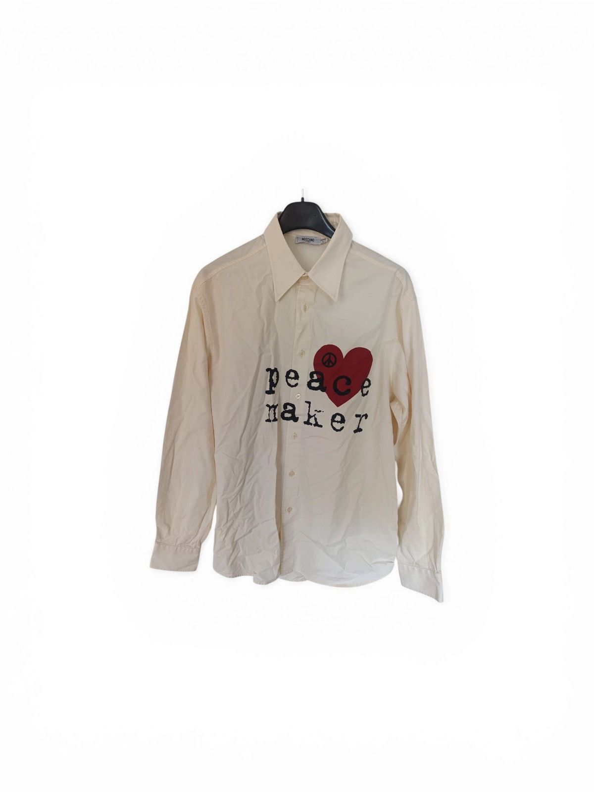 Moschino Moschino Jeans Vintage “Peace Maker” Graphic Shirt — Size L Size L / US 10 / IT 46 - 1 Thumbnail