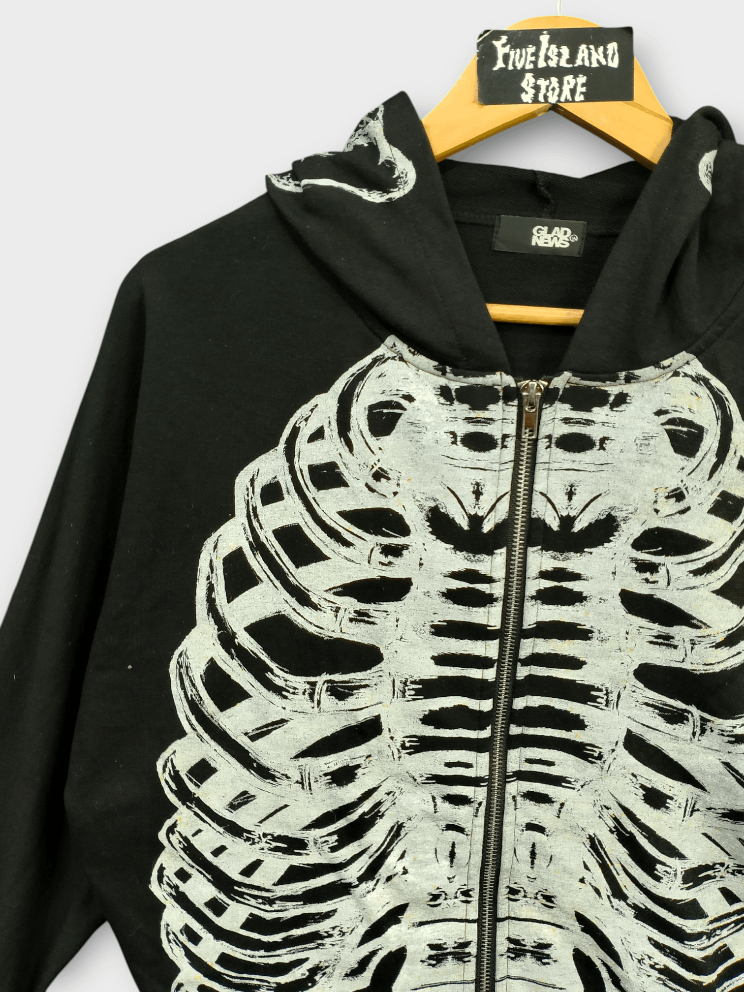 Japanese Brand GLAD NEWS Skeleton Zip Hoodie Harajuku Punk Gothic Y2K Size US M / EU 48-50 / 2 - 3 Thumbnail
