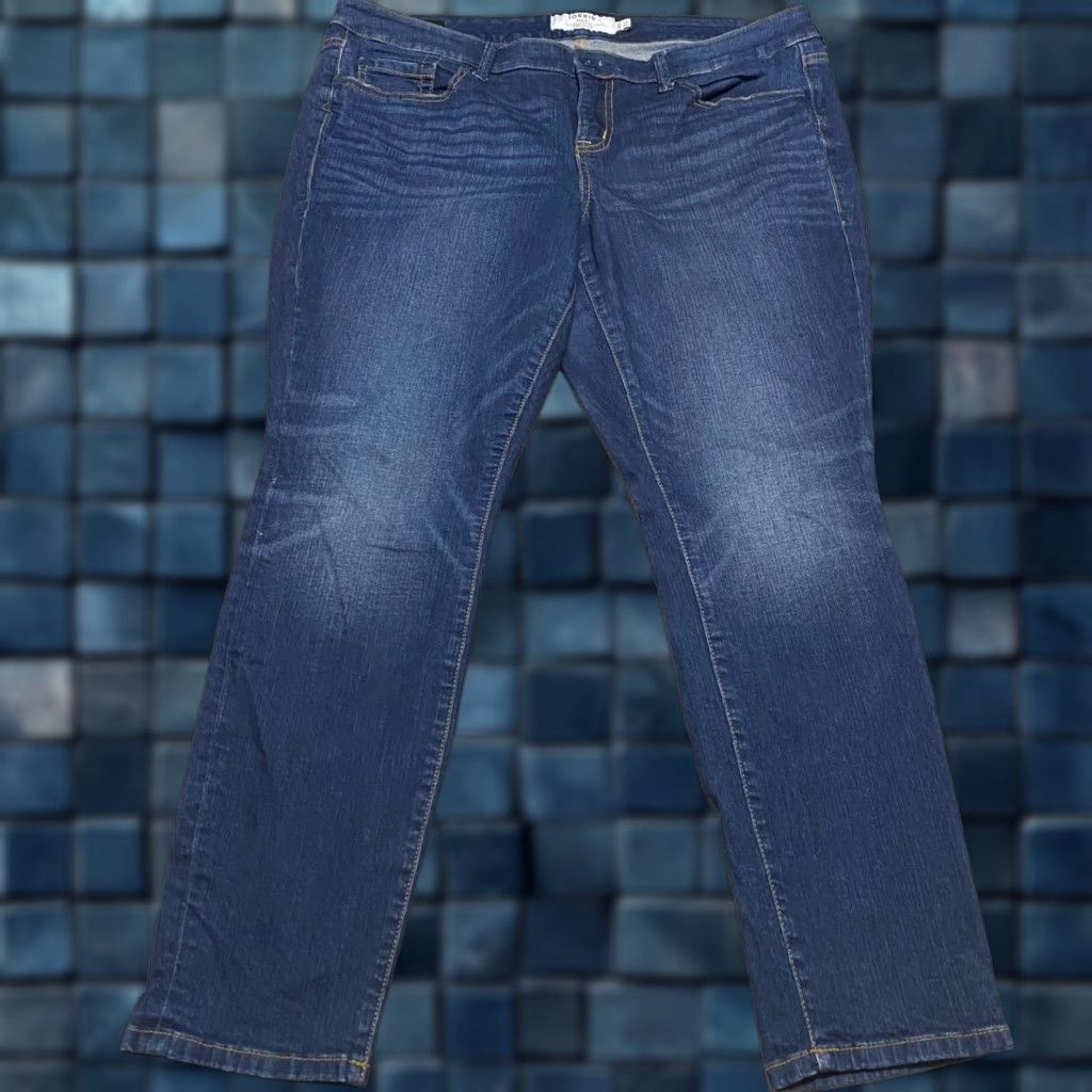 Torrid Torrid Jeans Skinny Blue Denim Dark Wash 14P Petite Mid Rise 5-Pocket Stretch Cotton Blend Womens Boys? Size 36" / US 14 / IT 50 - 1 Thumbnail