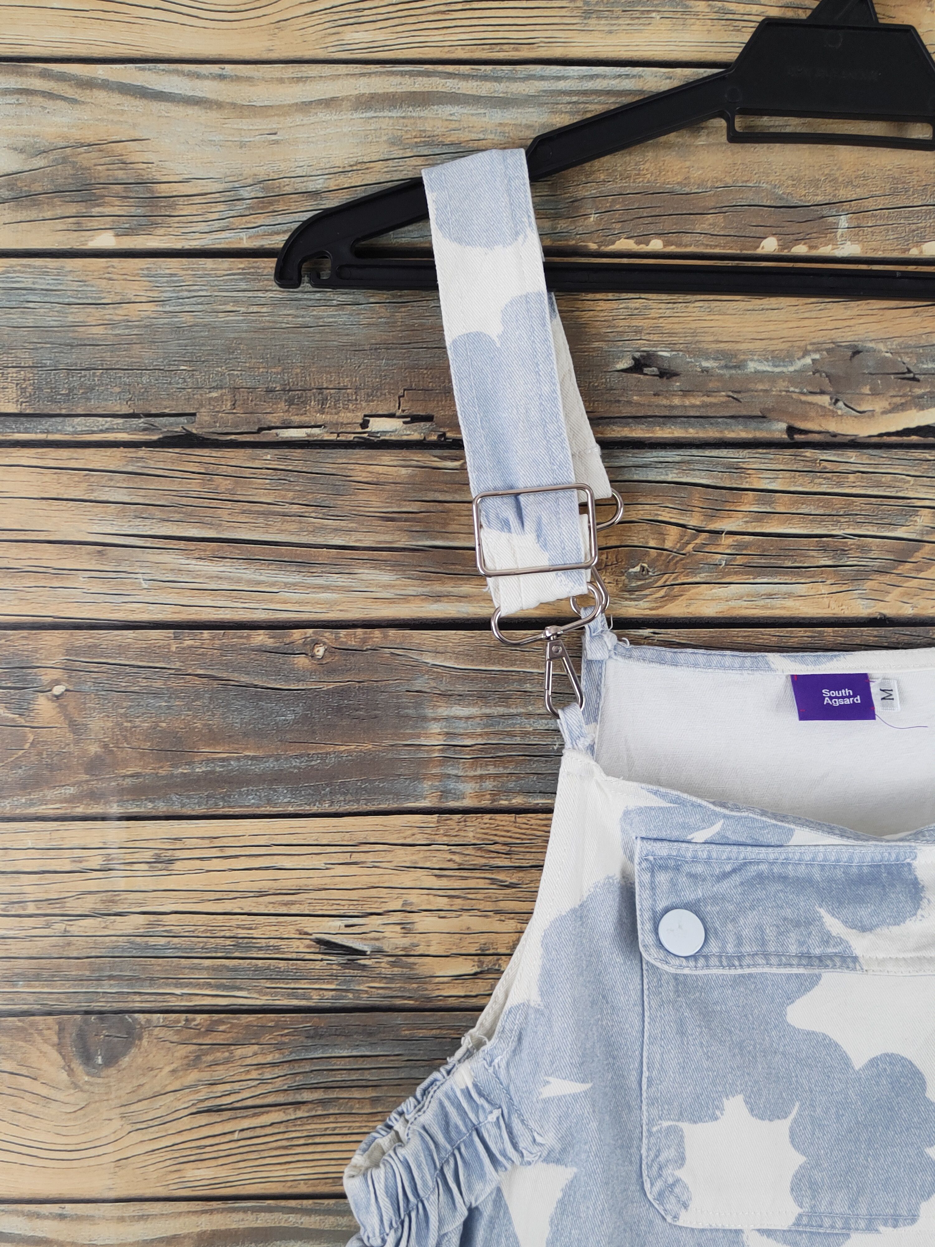 Other South Agsard Blue White Denim Shortall Jumpsuits Size 36" / US 14 / IT 50 - 3 Thumbnail