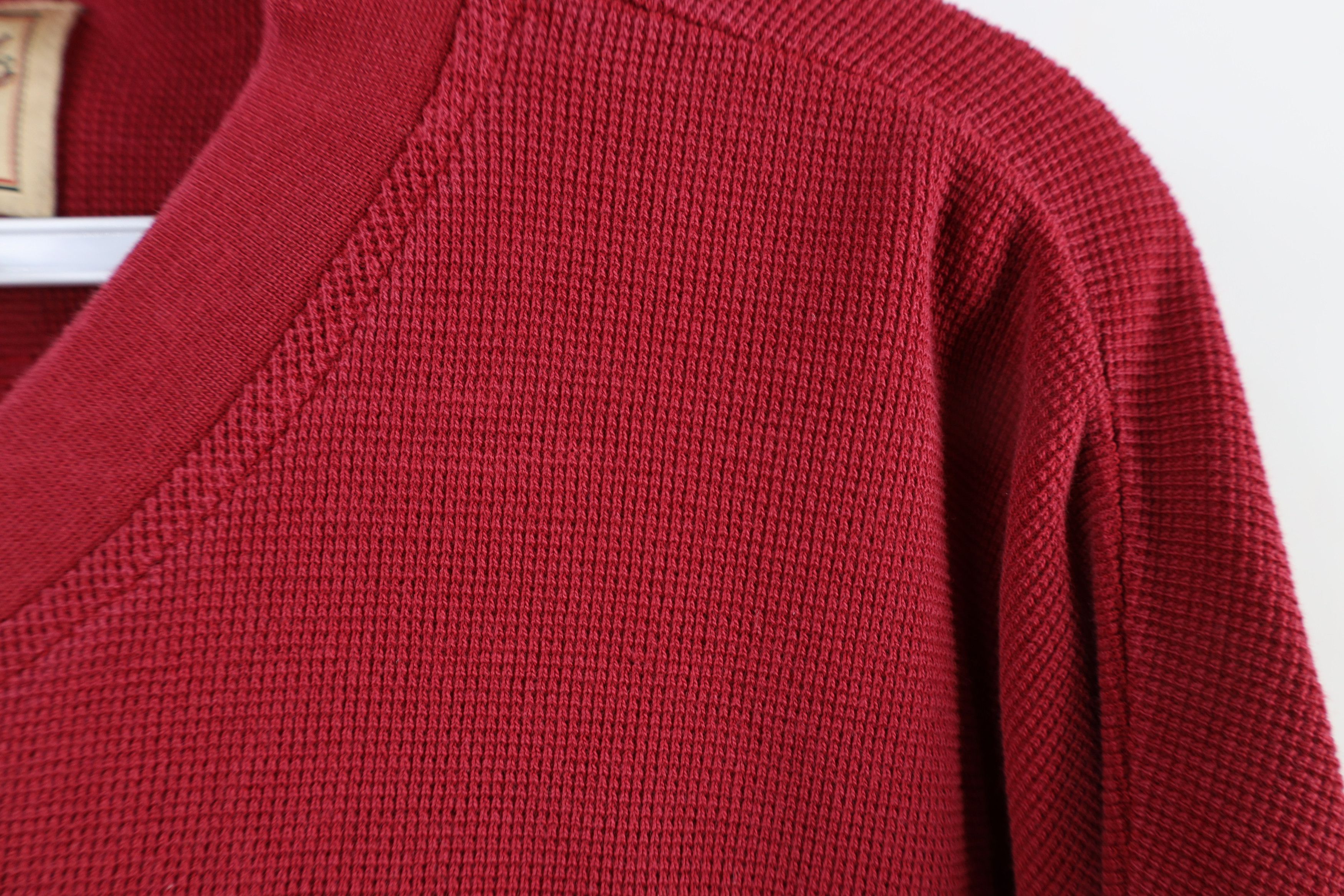 Vintage × Woolrich Woolen Mills Vintage 90s Woolrich Thermal Waffle Knit Henley T-Shirt Red Size US XL / EU 56 / 4 - 10 Thumbnail
