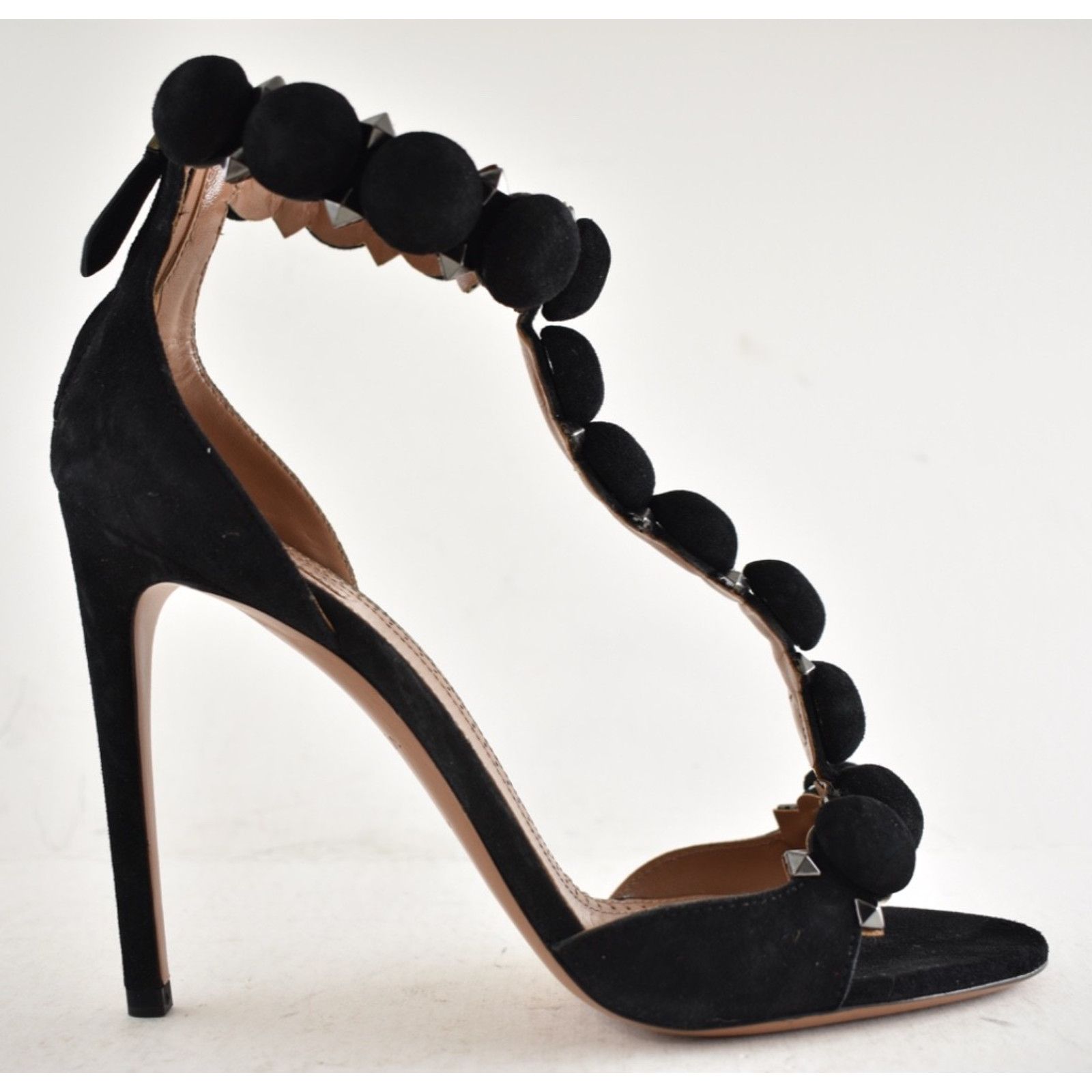 Alaia Alaia Bombe 110mm Black Suede Ankle T Strap Sandal 39.5 Size US 9.5 / IT 39.5 - 2 Thumbnail