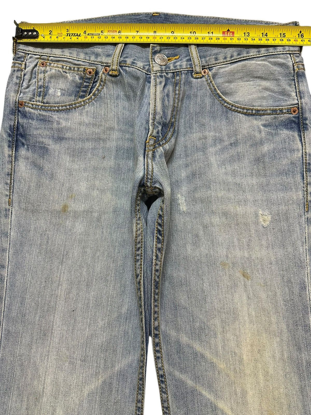 Japanese Brand Vintage Japanese Brand Blue Faded Wash Clawmark Style Baggy Size US 31 - 11 Thumbnail