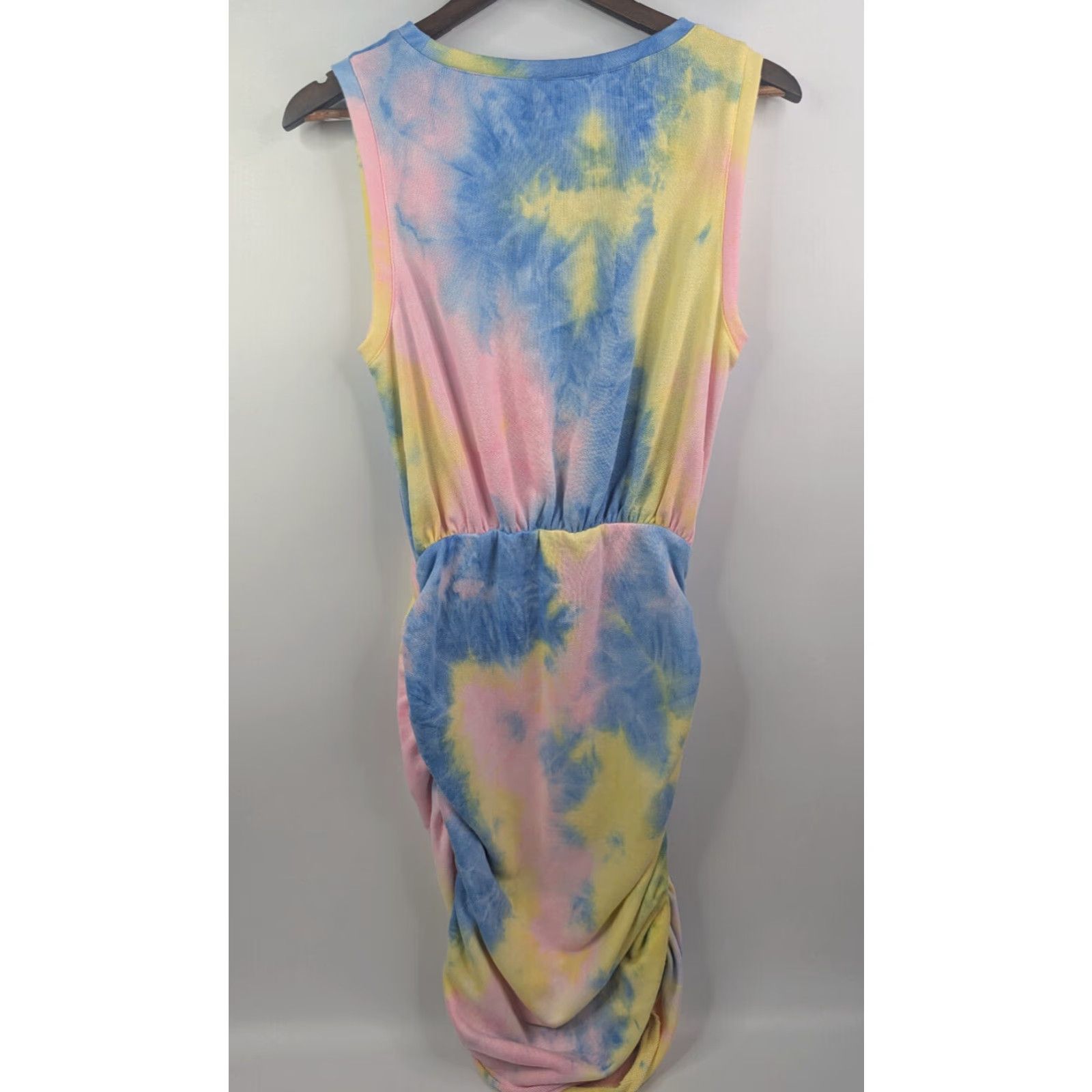Vici Tie Dye Dress Tank Dress Sleeveless Ruched Knee Length Multicolor M  Women Fall Pattern, Colorful, Sz Medium - shinesquarebuilders.com