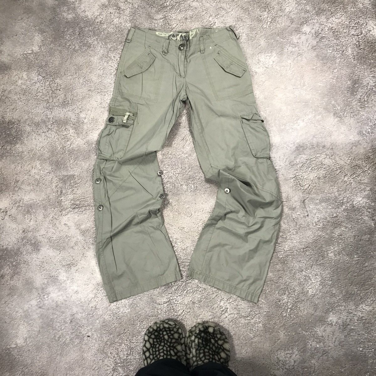 Vintage Vintage 90s Baggy Cargo Pants Parachute Hybrid Streetwear 29 Size 29" - 2 Thumbnail
