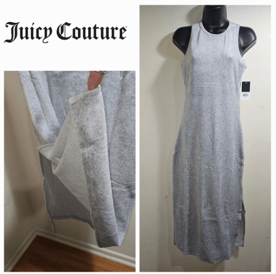 Juicy Couture NWT Juicy Couture Velour Tank Dress Small Gray Size L / US 10 / IT 46 - 1 Thumbnail