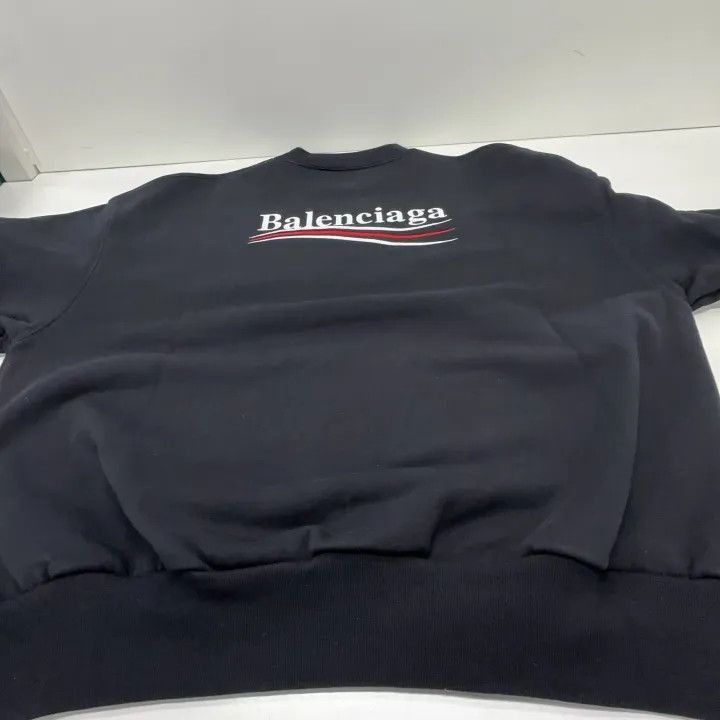 Other Balenciaga Black Logo Embroidered Sweatshirt 0079-2507 Size S / US 4 / IT 40 - 8 Thumbnail