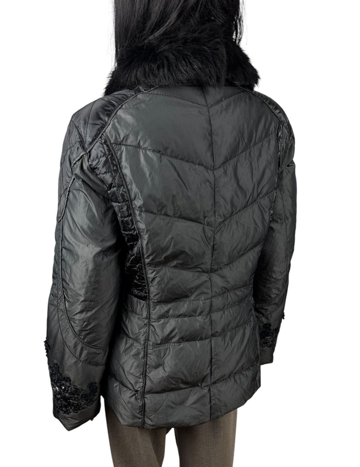 Bogner Sonia Bogner Down Jacket Real Fur Collar Embroidered Flowers Size L / US 10 / IT 46 - 7 Thumbnail