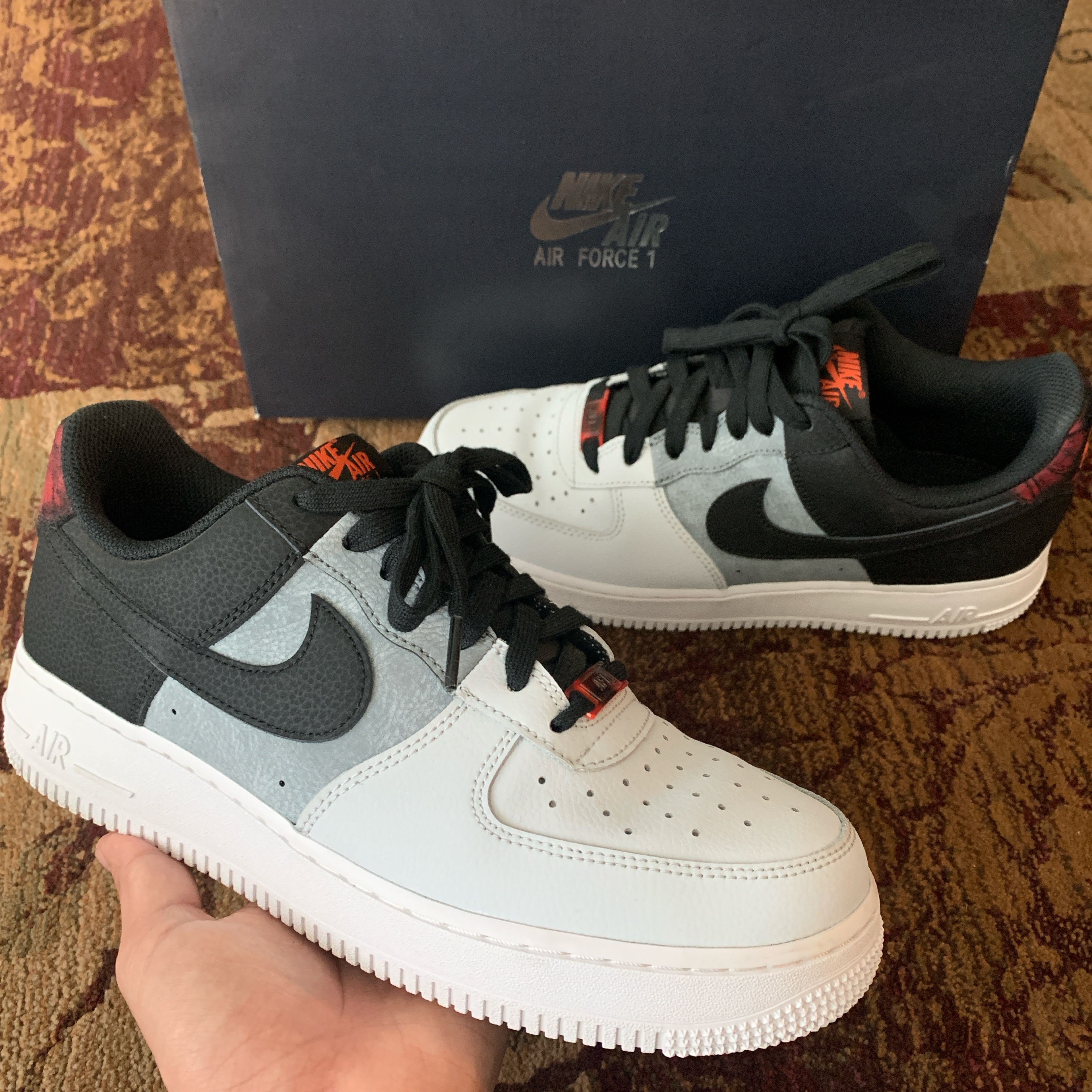 image of Nike Airforce 1’S Mens Black Smoke Grey Shoes in Black/Gray (Size 8)