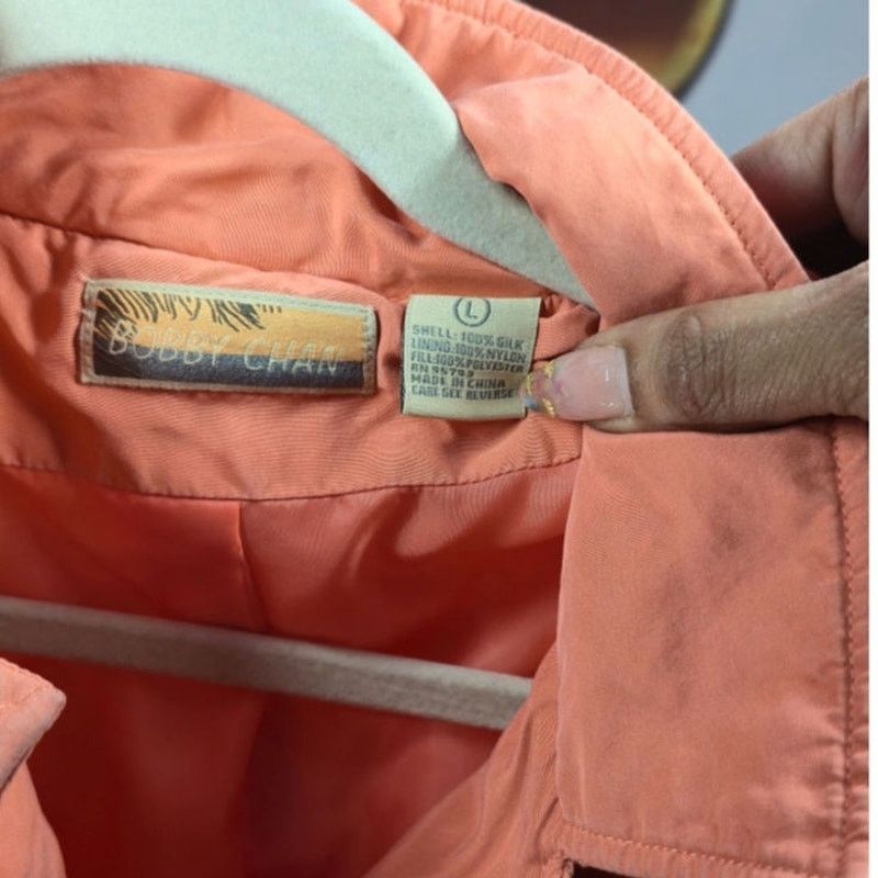 Other Bobby Chan Peach Quilted Silk Jacket - Size Large Size L / US 10 / IT 46 - 7 Thumbnail