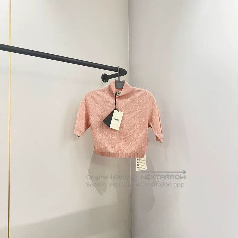 Fendi Fendi SS22 Short High-Neck Short Sleeve Slim Knit Top Size XS / US 0-2 / IT 36-38 - 1 Thumbnail