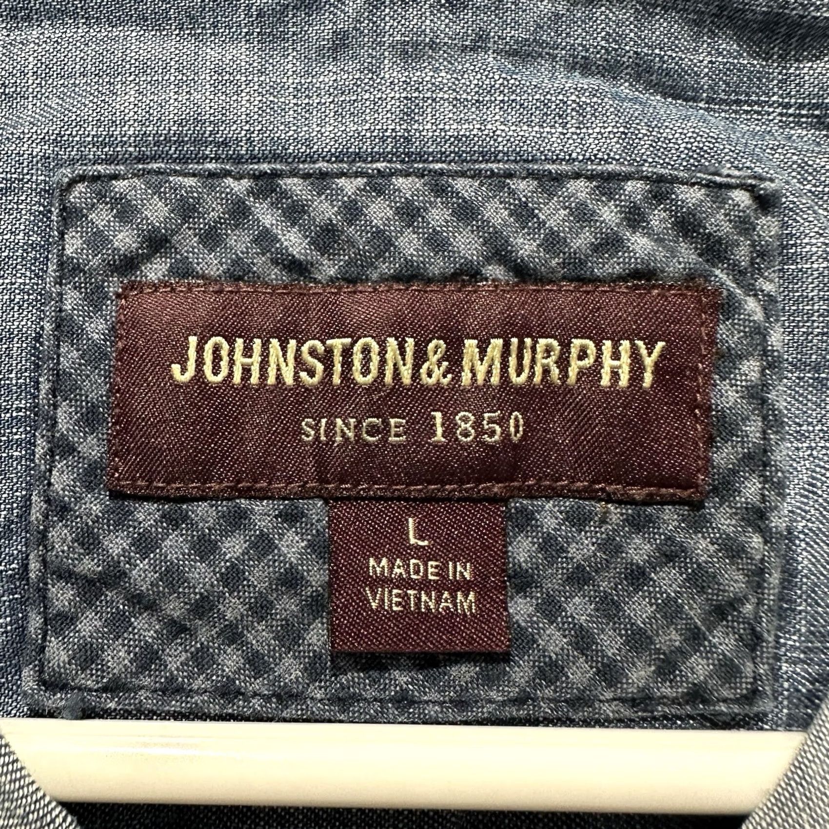 Johnston & Murphy Johnston & Murphy Shirt Mens Large Blue Chambray Button Up Long Sleeve GUC Size US L / EU 52-54 / 3 - 3 Thumbnail