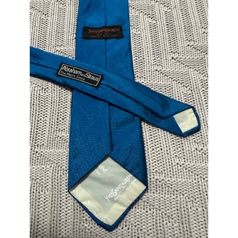 Yves Saint Laurent Vintage YSL peacock blue silk tie Size ONE SIZE - 3 Thumbnail