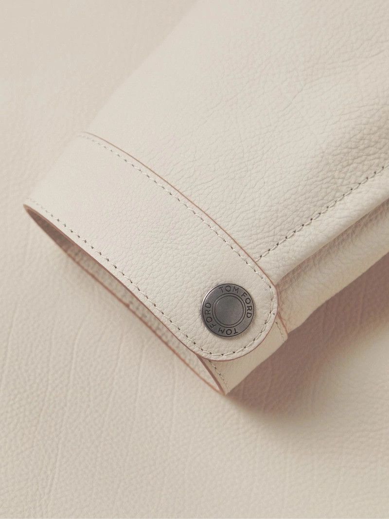 Tom Ford TOM FORD - Full-Grain Leather Blouson Jacket - Neutrals Size US S / EU 44-46 / 1 - 4 Thumbnail