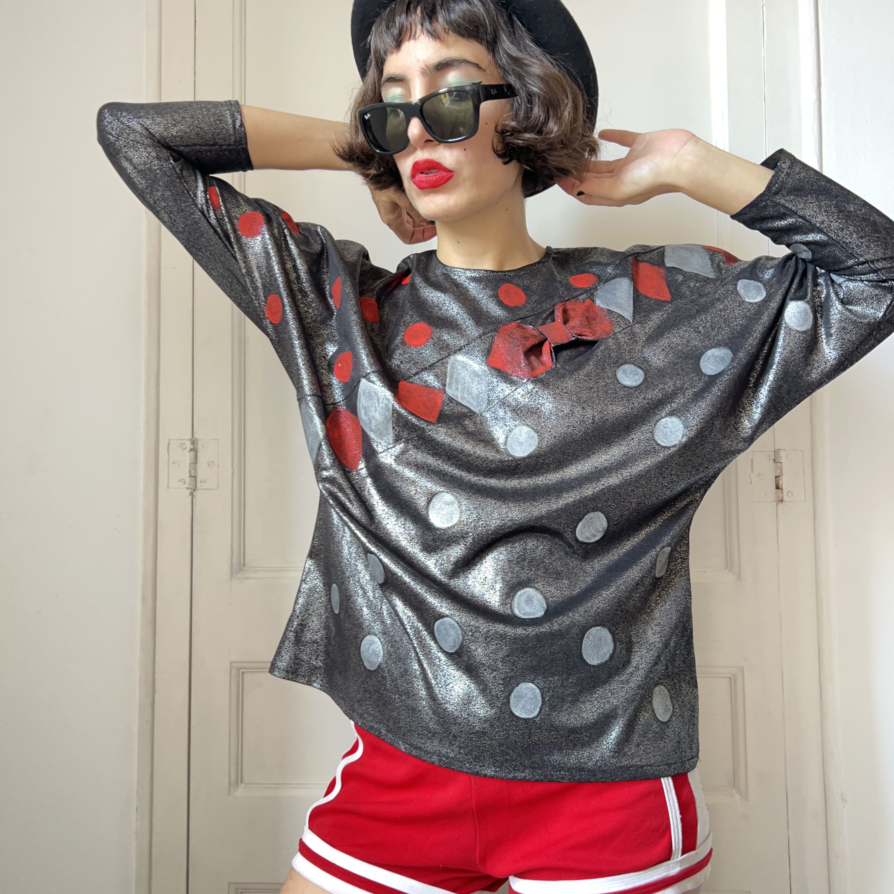 Custommade Custommade Polka Dot Argyle Harlequin Metallic Blouse Size L / US 10 / IT 46 - 9 Thumbnail