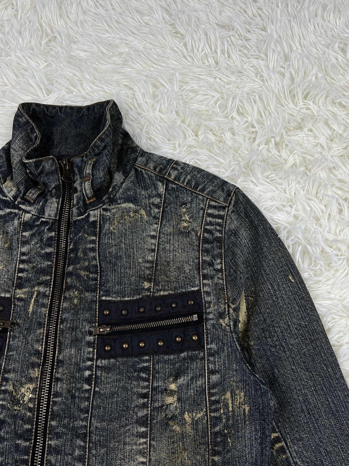In The Attic × Japanese Brand In The Attic PaintCustom Distressed Denim Jacket Size US L / EU 52-54 / 3 - 6 Thumbnail
