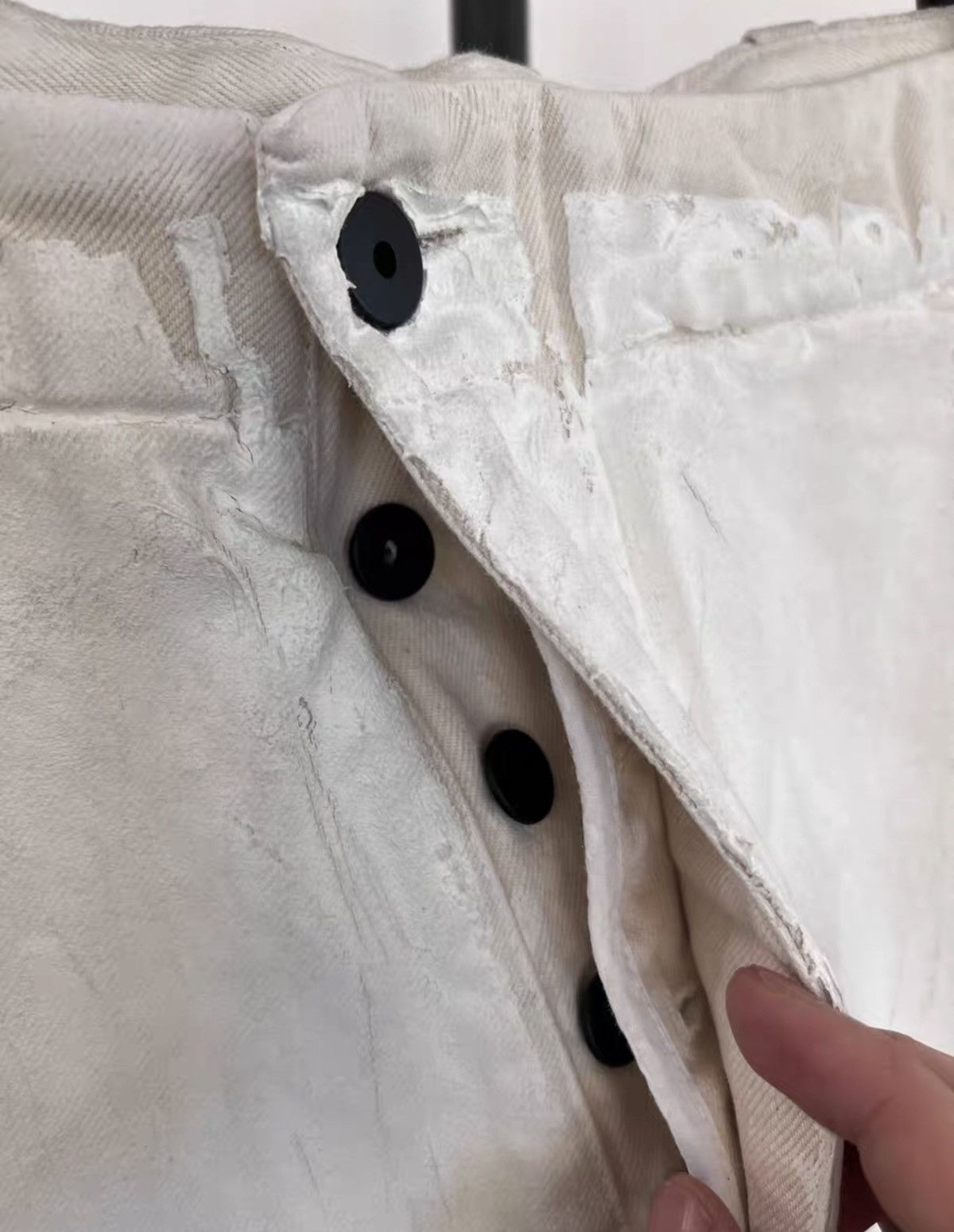 11 By Boris Bidjan Saberi 11ByBBS Heavyweight Spray-Paint Drop-Crotch Denim Shorts Size US 32 / EU 48 - 6 Thumbnail