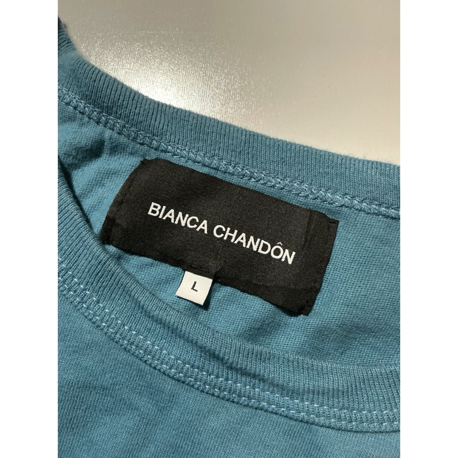 BIANCA CHANDON Bianca Chandon Lover Long Sleeve Creek Riverside Blue Graphic Crewneck T-Shirt Sz.L Unisex Adults Shirt Men Women Size US L / EU 52-54 / 3 - 8 Thumbnail