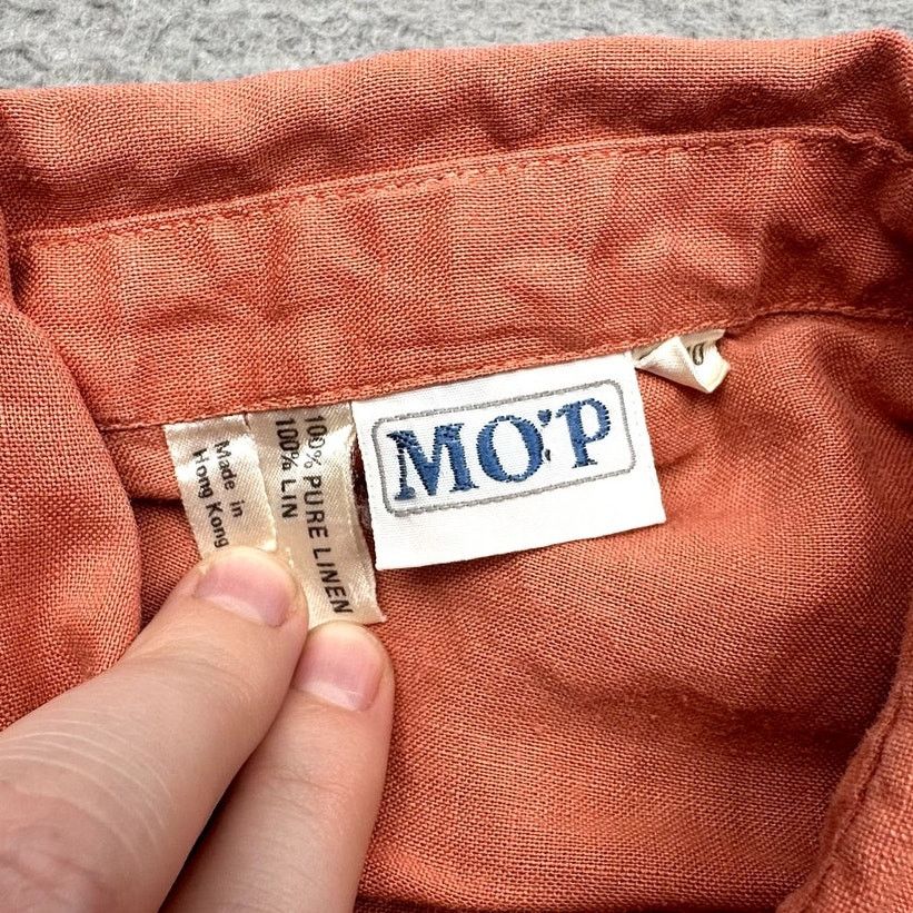 Marc O'Polo Vintage Marc O'Polo 100% Linen Button Shirt Womens L Orange Size L / US 10 / IT 46 - 3 Thumbnail