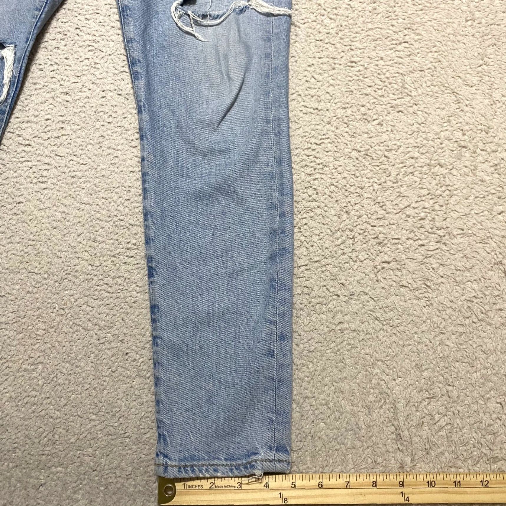 Agolde AGOLDE Womens Jeans 29 Blue Denim Sophie High Rise Skinny Medium Wash Distress Size 29" - 2 Thumbnail