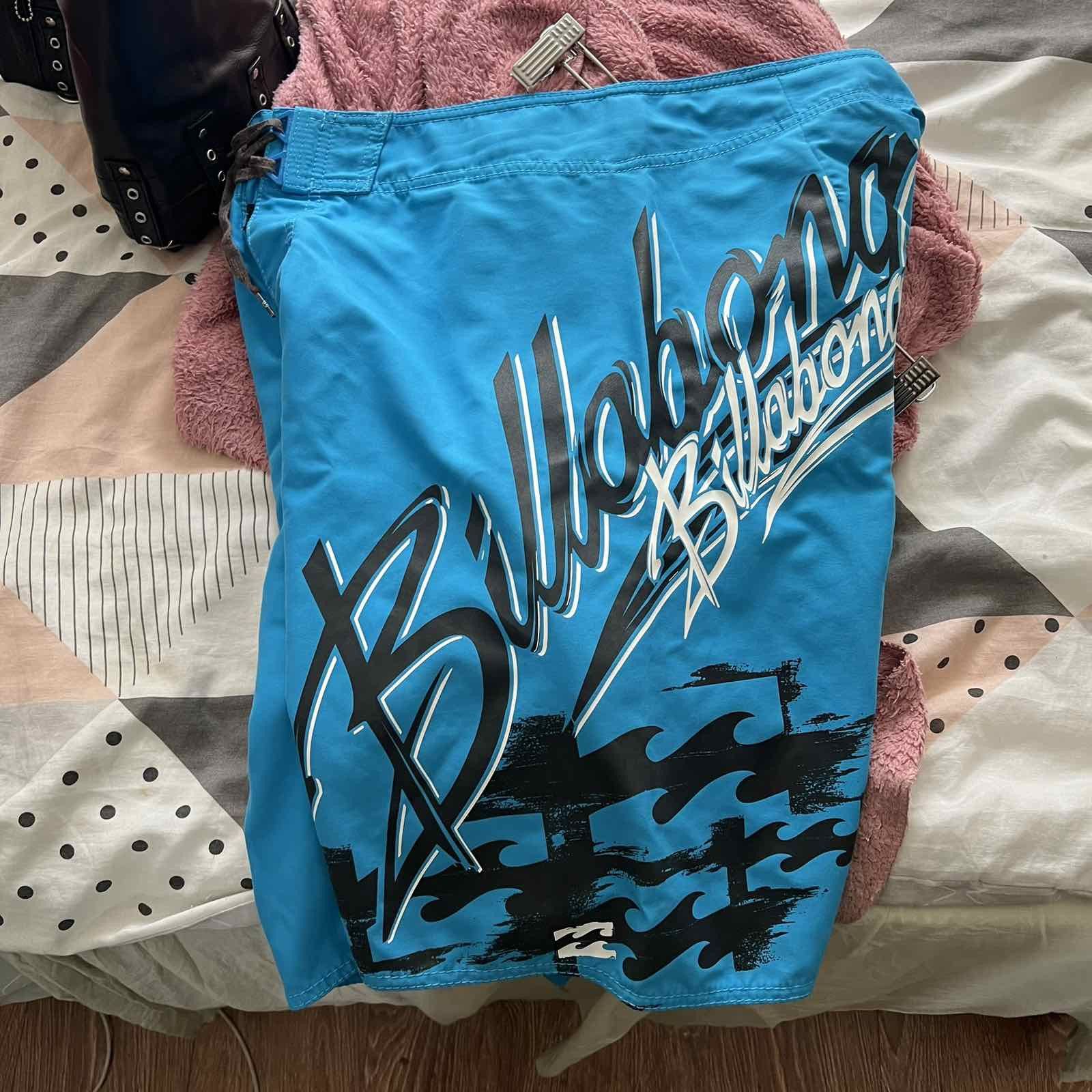 Billabong VTG Blue Tan Billabong Surf Board Shorts Sz 33 Size US 33 - 3 Thumbnail
