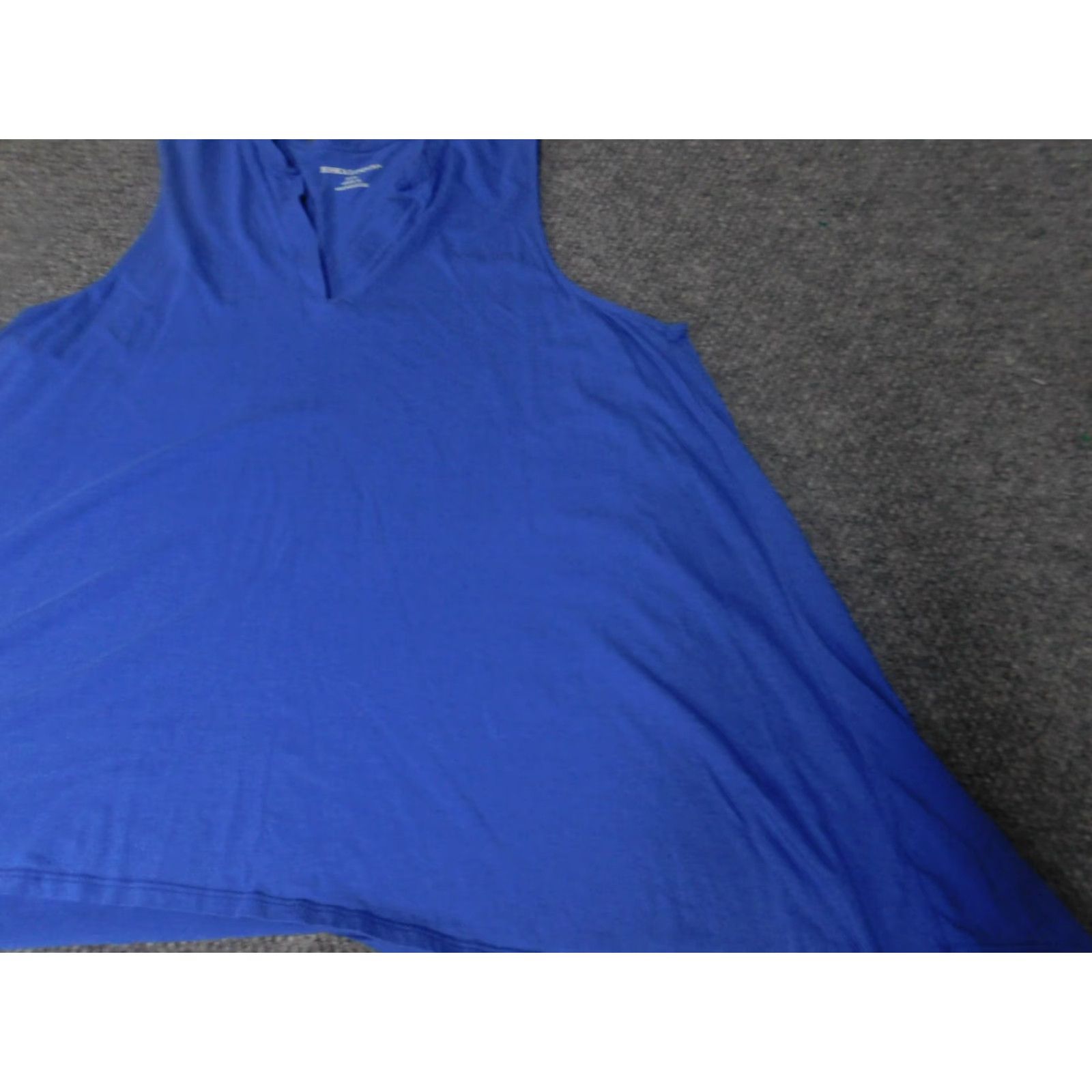 Vintage Jessica London Blouse Womens 22 Blue Floral Round Neck Sleeveless Pullover Cotton Stretch Regular Womens Size 3XL / US 20-22 - 3 Thumbnail