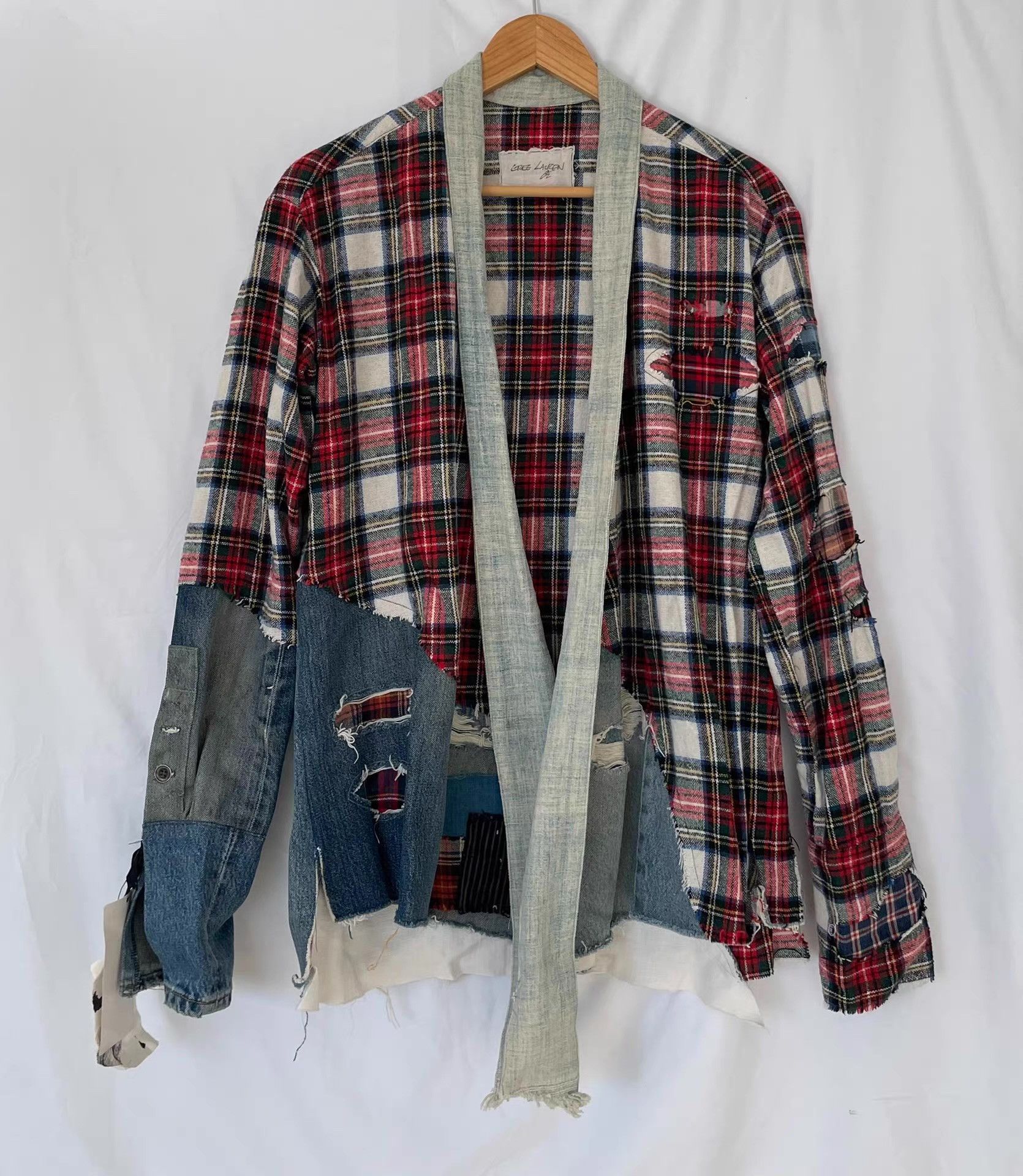 Greg Lauren Greg Lauren Early Wool Plaid Kimono Jacket Ｑ21 Size US M / EU 48-50 / 2 - 1 Thumbnail