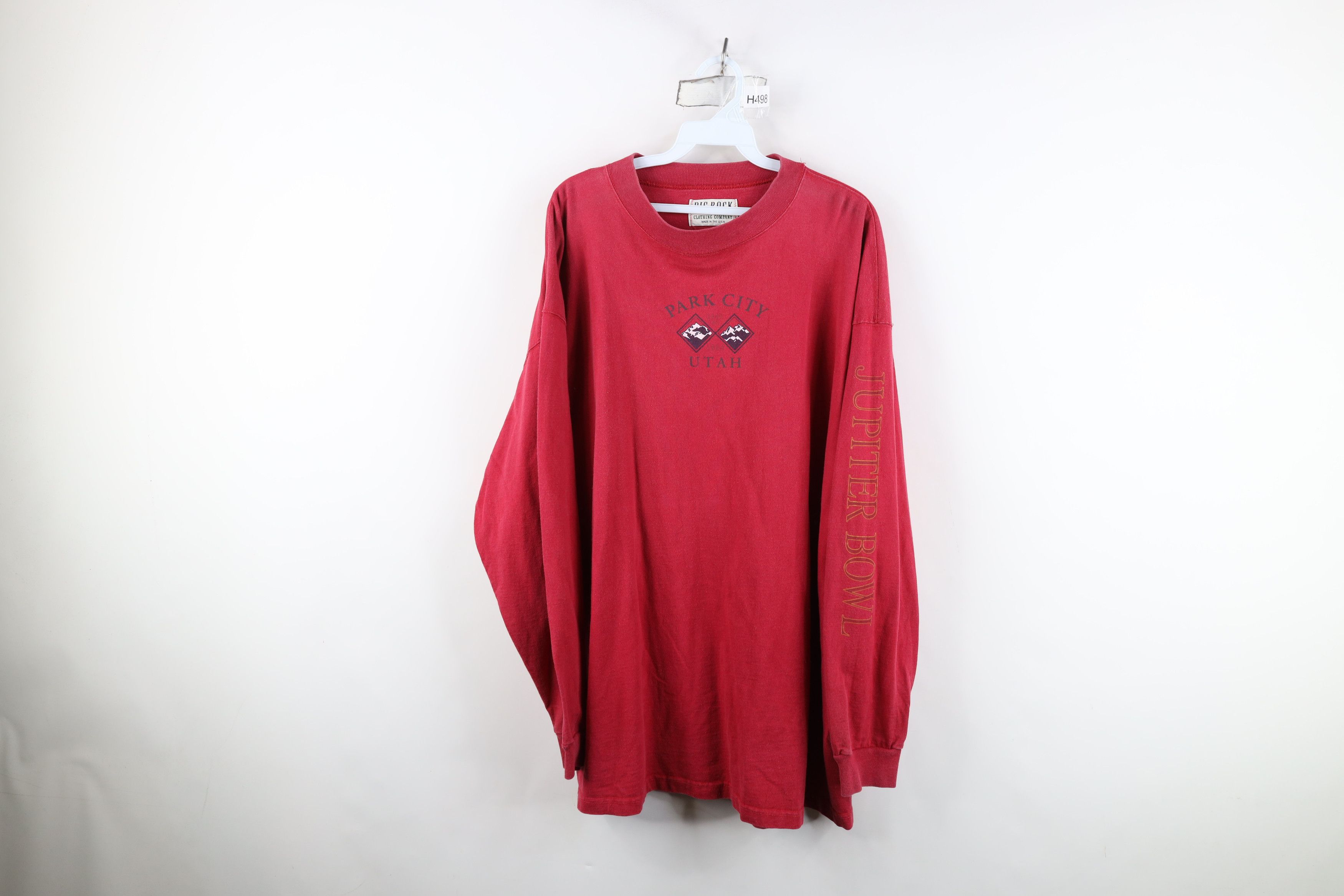 Vintage Vintage 90s Utah Jupiter Bowl Long Sleeve T-Shirt Red USA Size US XL / EU 56 / 4 - 1 Thumbnail
